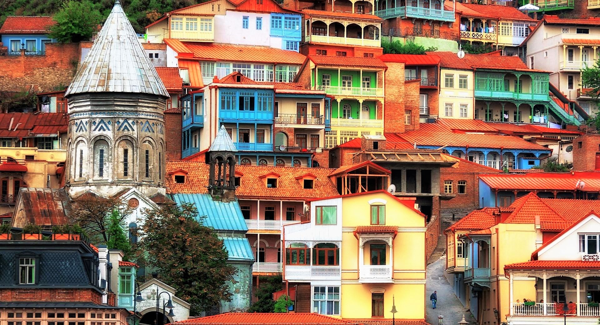 416202 скачать обои красочный, грузия, тбилиси, сделано человеком, городок, дом, города - заставки и картинки бесплатно