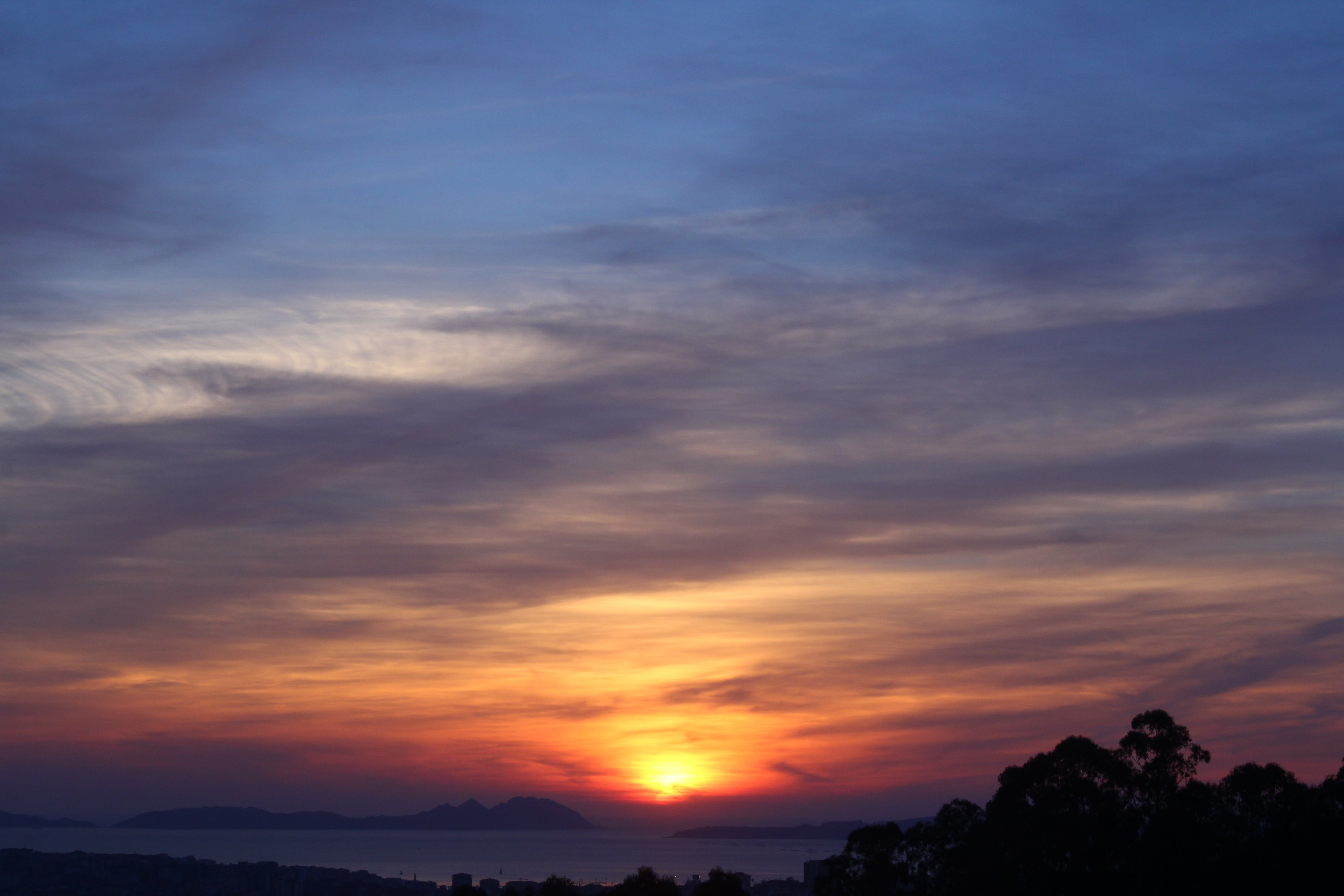 Download mobile wallpaper Sky, Sea, Horizon, Nature, Sunset, Spain for free.