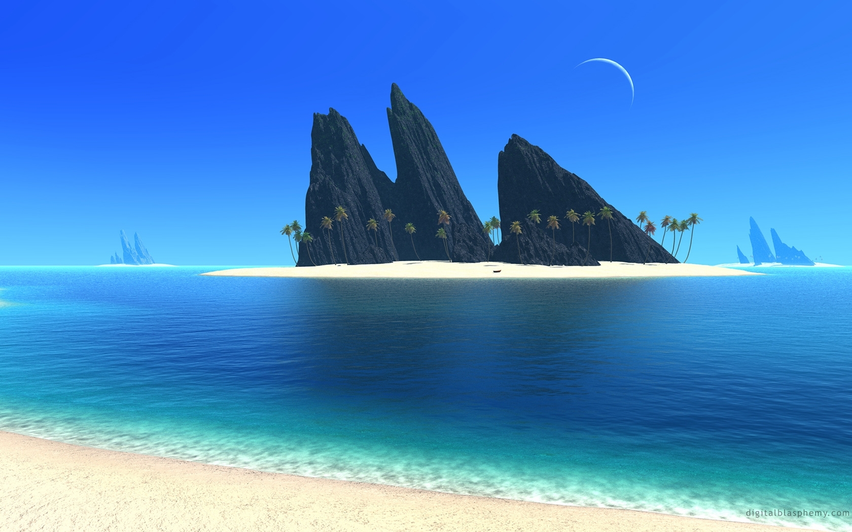 Download mobile wallpaper Sea, Landscape, Beach, Fantasy for free.