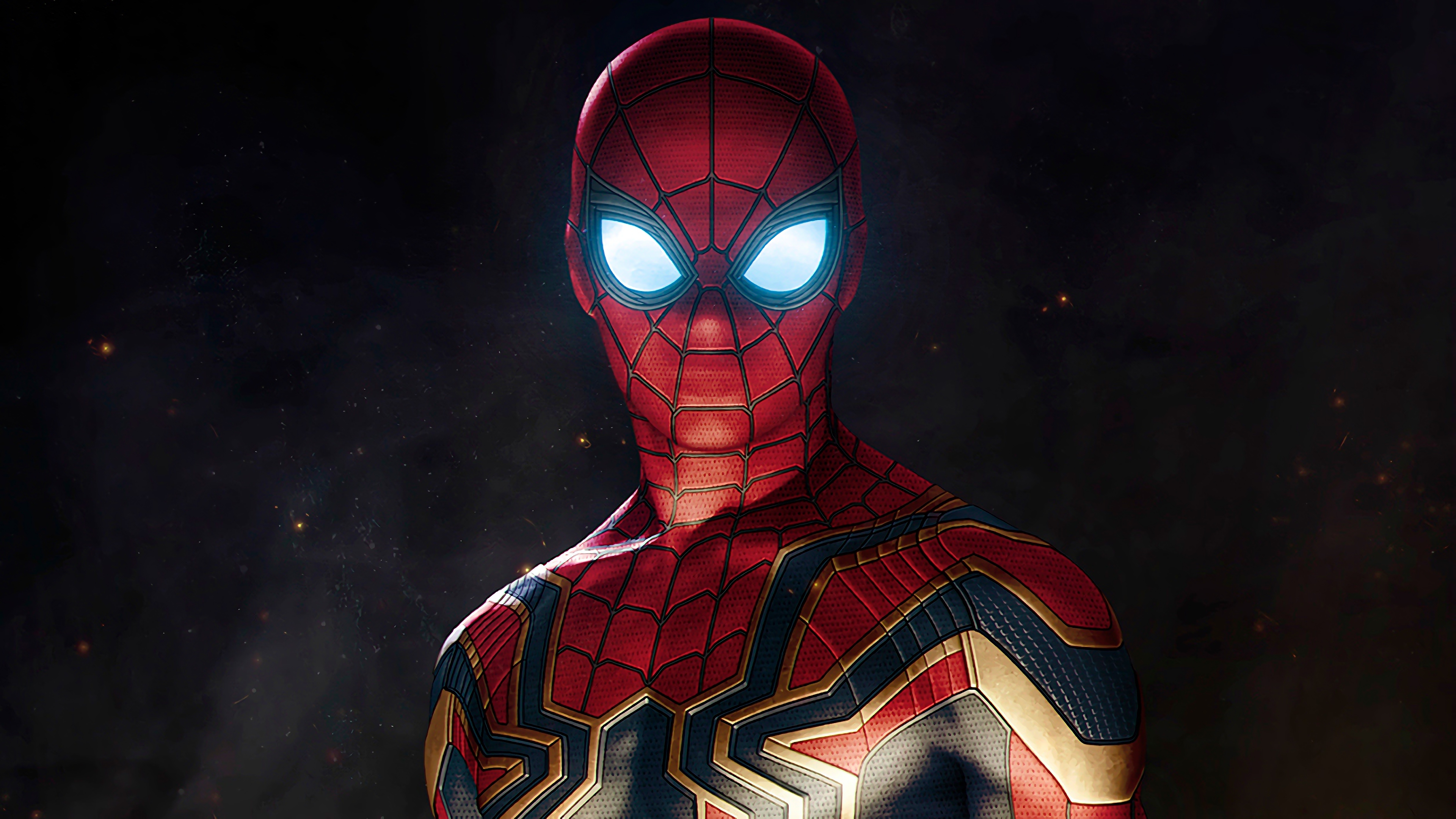 spider man, avengers: infinity war, movie, peter parker, glowing eyes, the avengers HD wallpaper