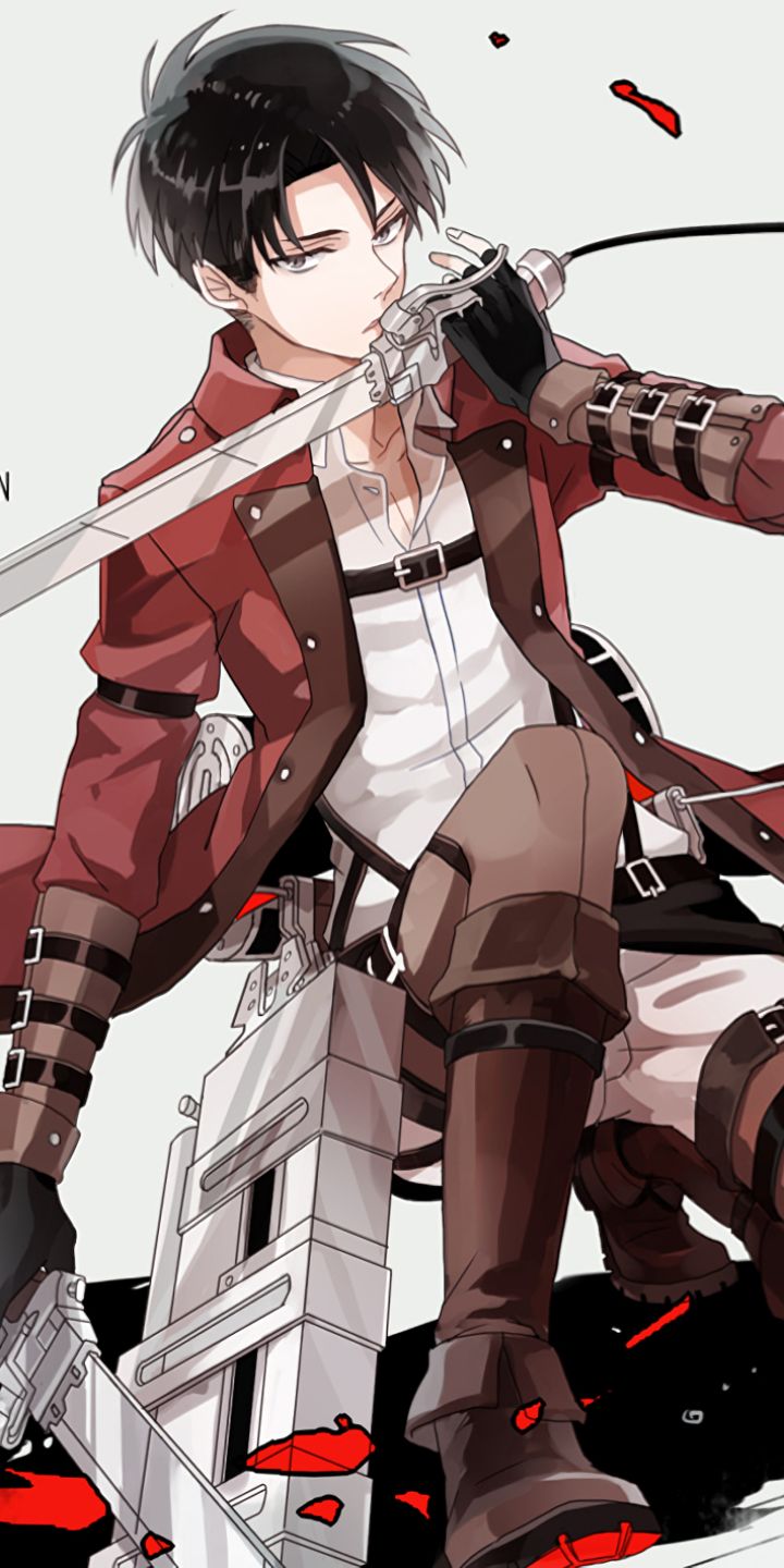 Shingeki no Kyojin Levi, black-haired man holding sword anime character png  | Klipartz
