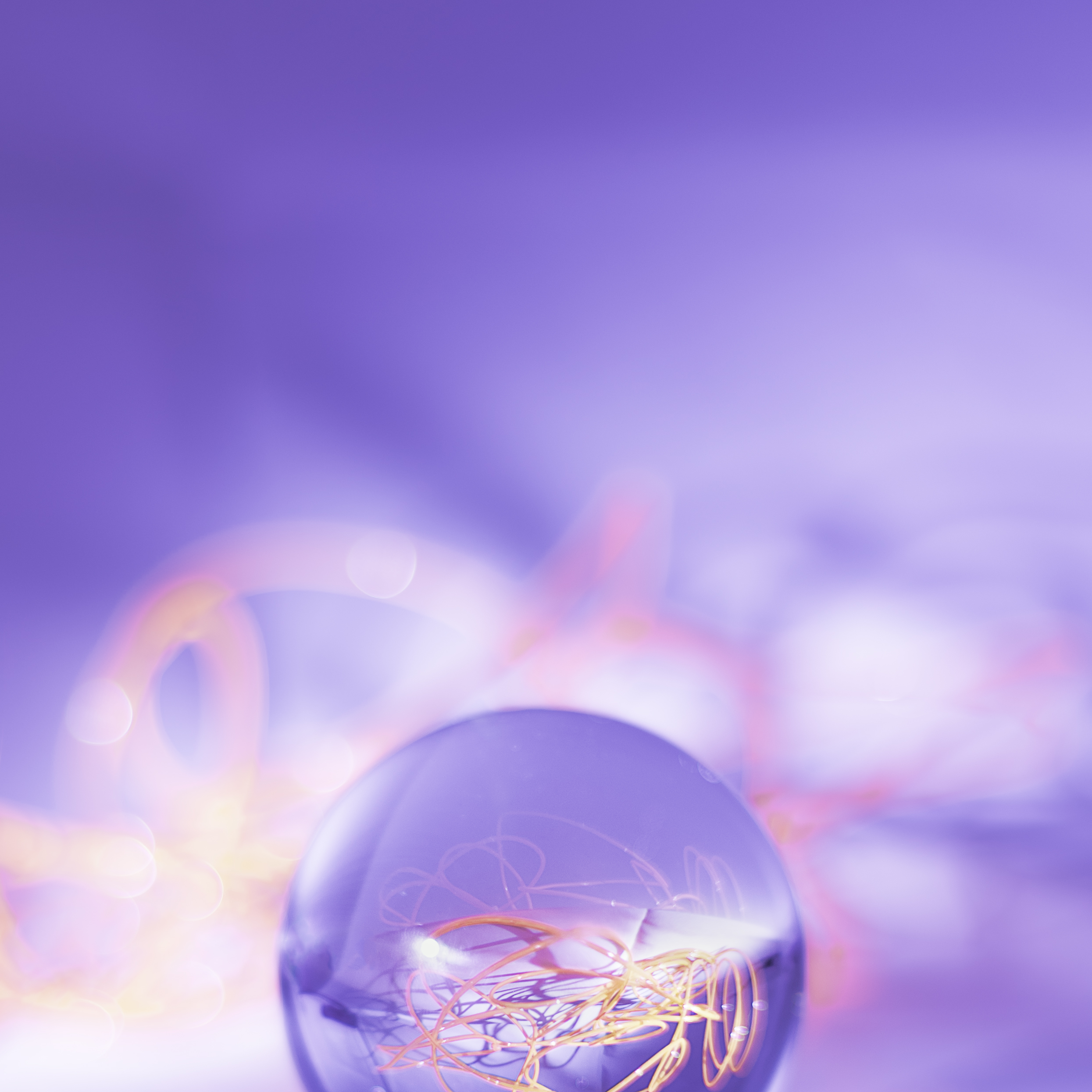 Download mobile wallpaper Crystal, Ball, Reflection, Purple, Macro, Violet for free.