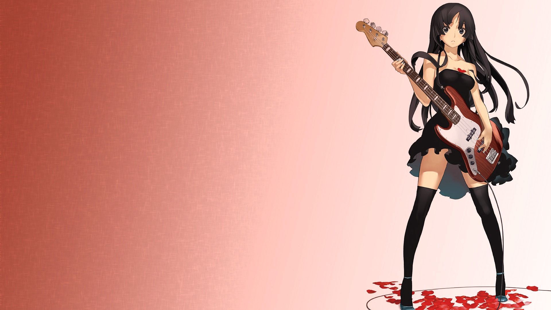 Wallpaper Full HD anime, guitar, rock, girl, musician