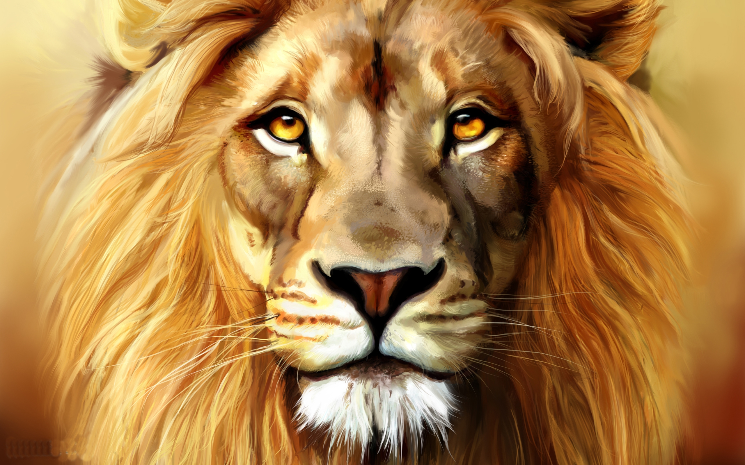 Нарисовать маслом голову Льва