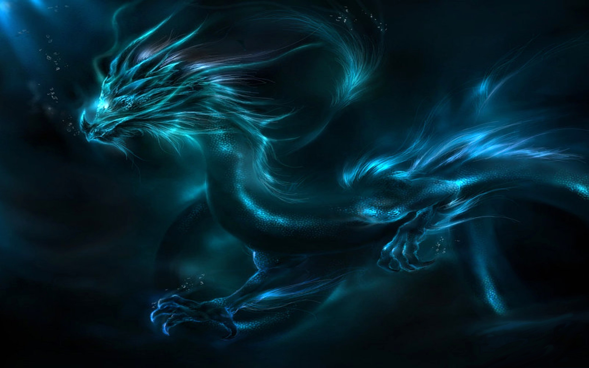 blue, fantasy, dragon