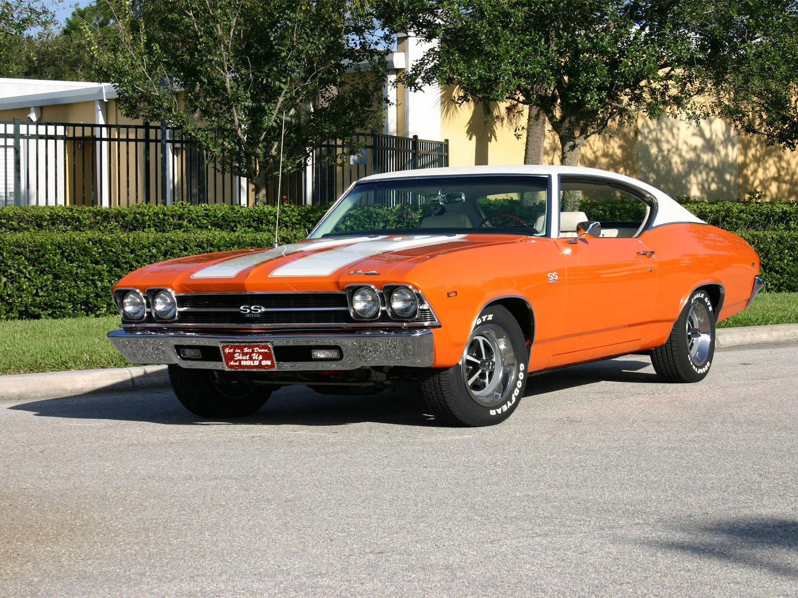 muscle car, vehicles, chevrolet chevelle ss, car, chevrolet chevelle, chevrolet, orange car