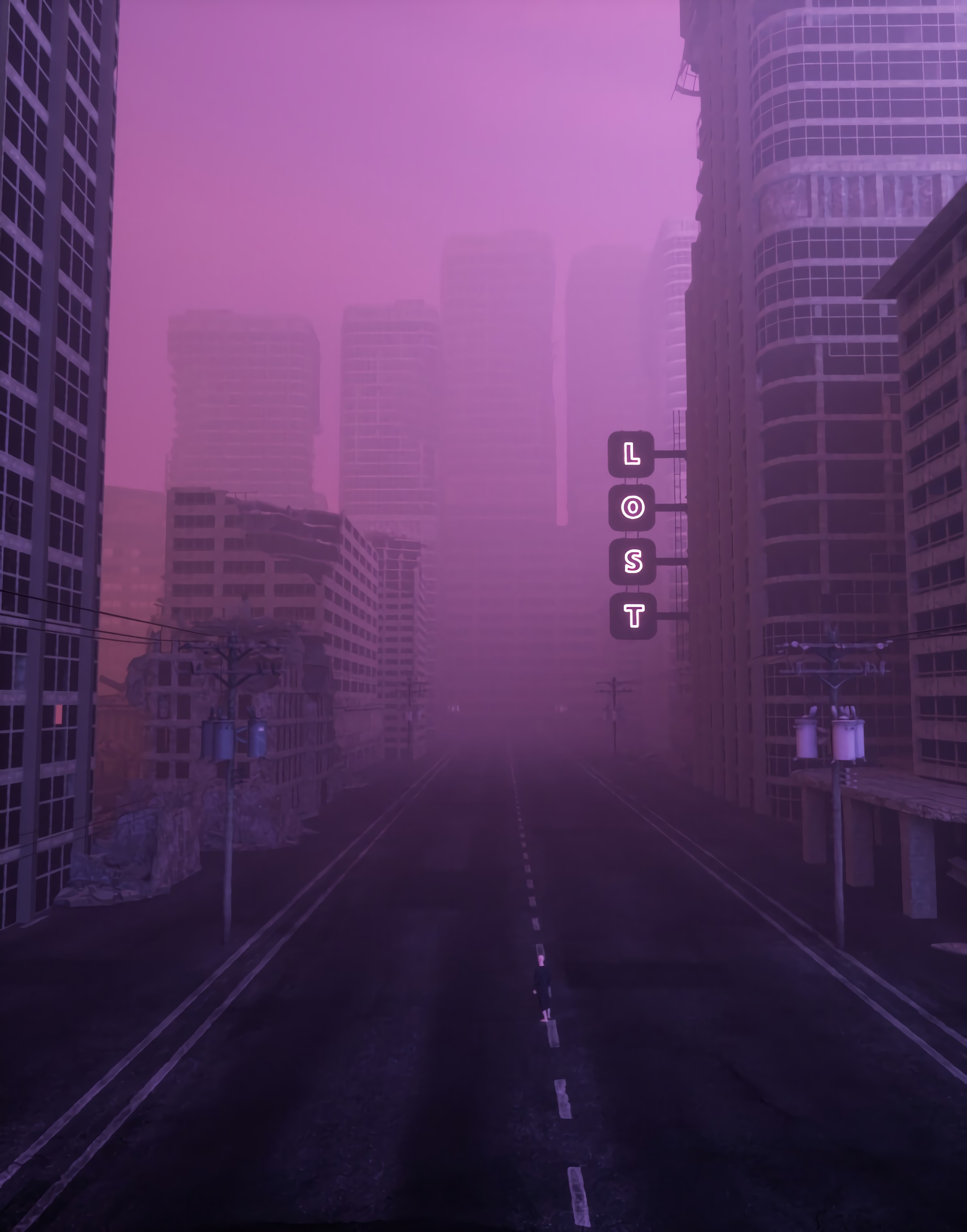 street, lost, city, miscellanea, miscellaneous, fog HD wallpaper