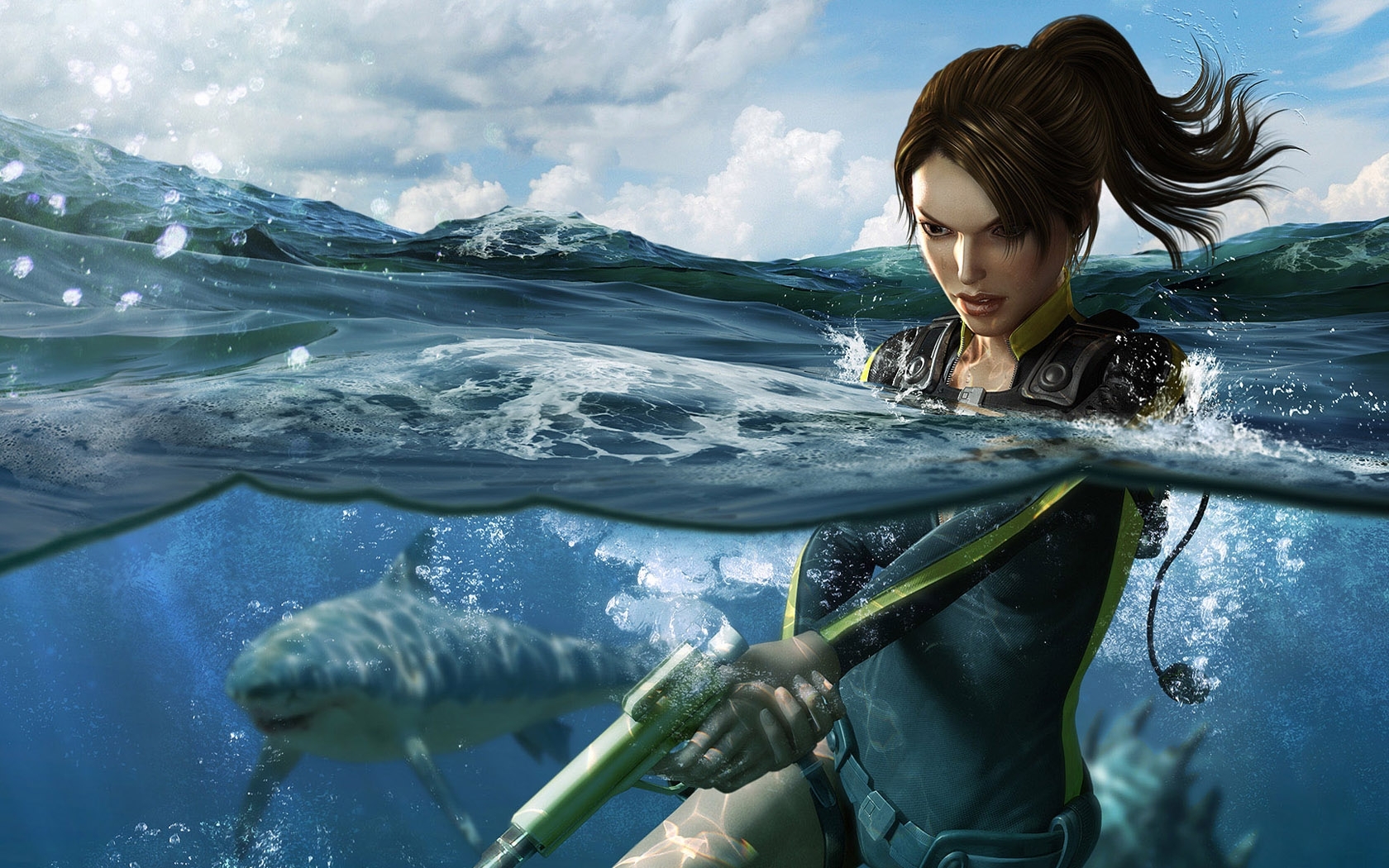games, lara croft: tomb raider, water Free Background