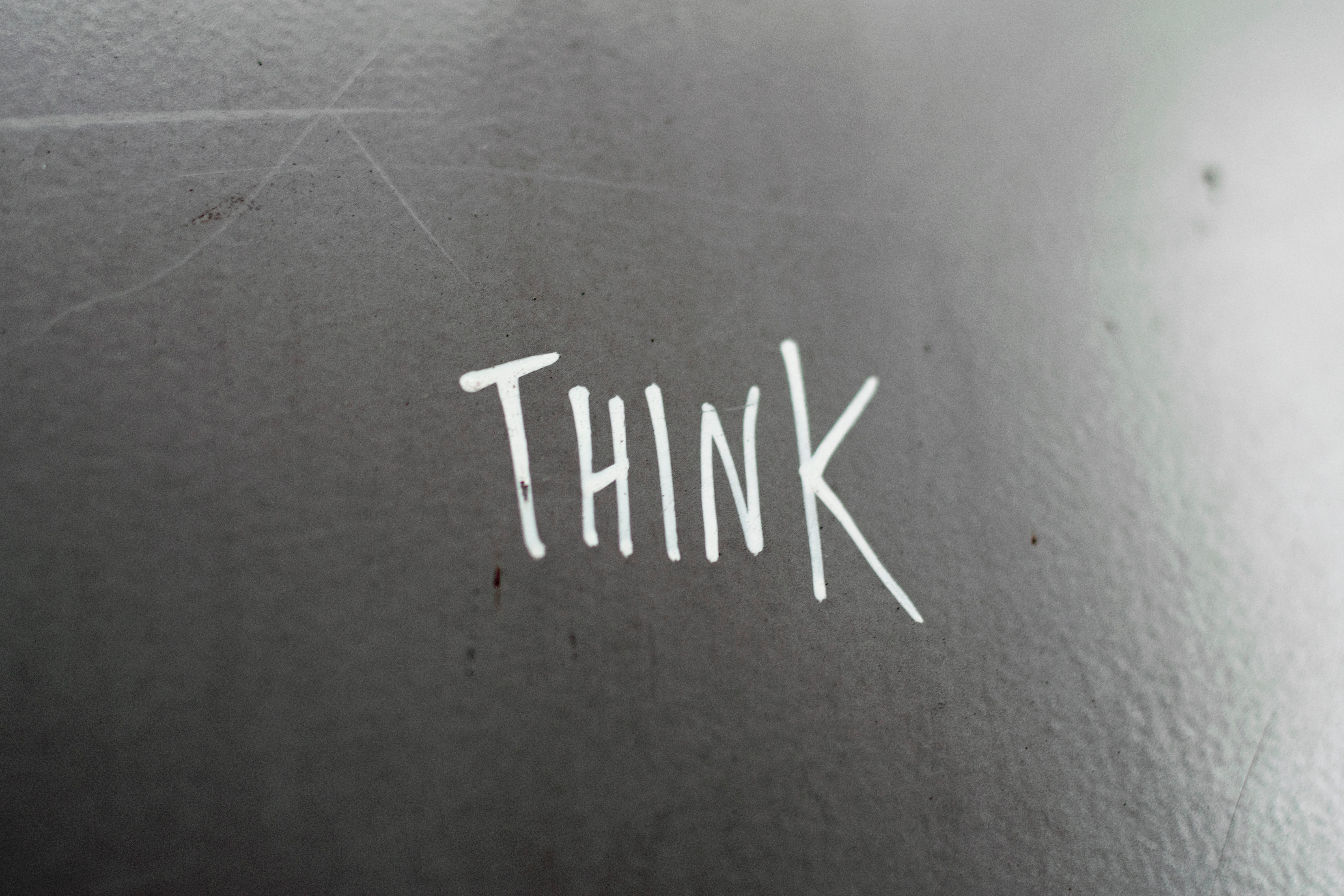 think, word, words, wall, inscription