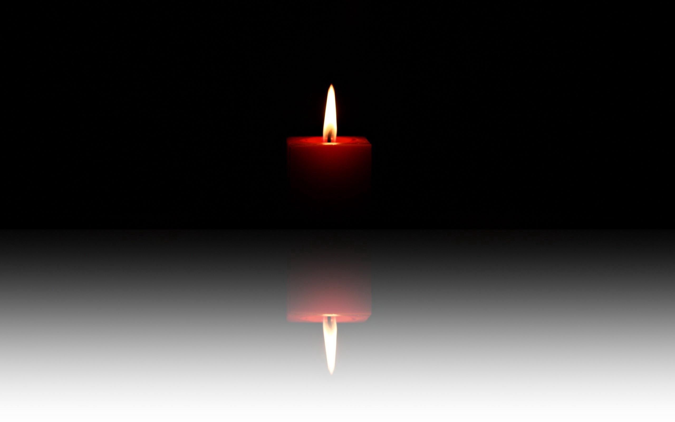 Download mobile wallpaper Reflection, Shadow, Fire, Candle, Dark for free.