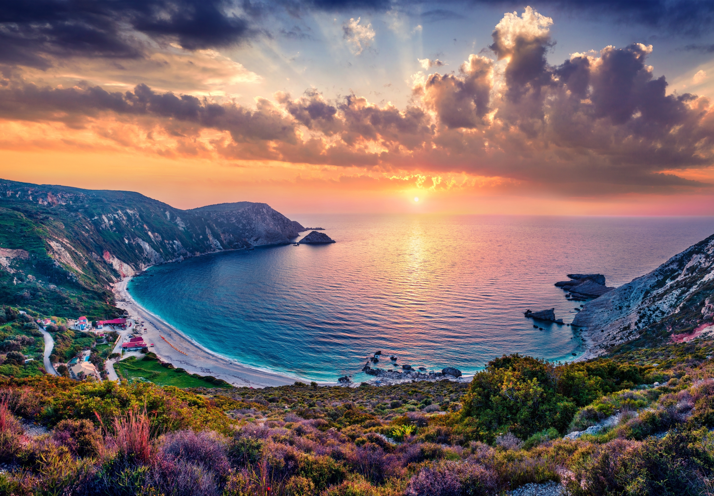 Пейзаж берег моря Греция