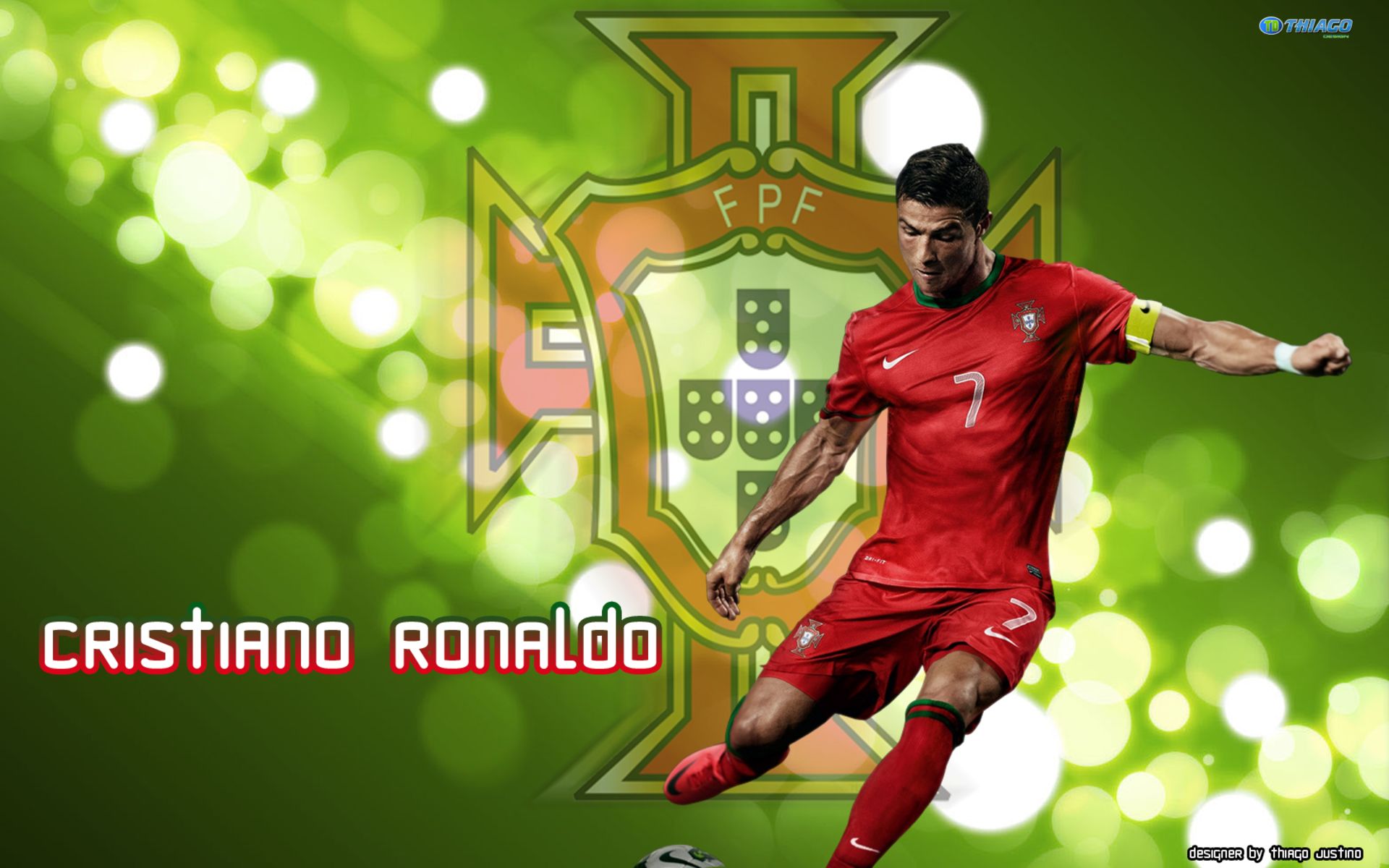 Cristiano Ronaldo In Green Jersey Wallpaper Download