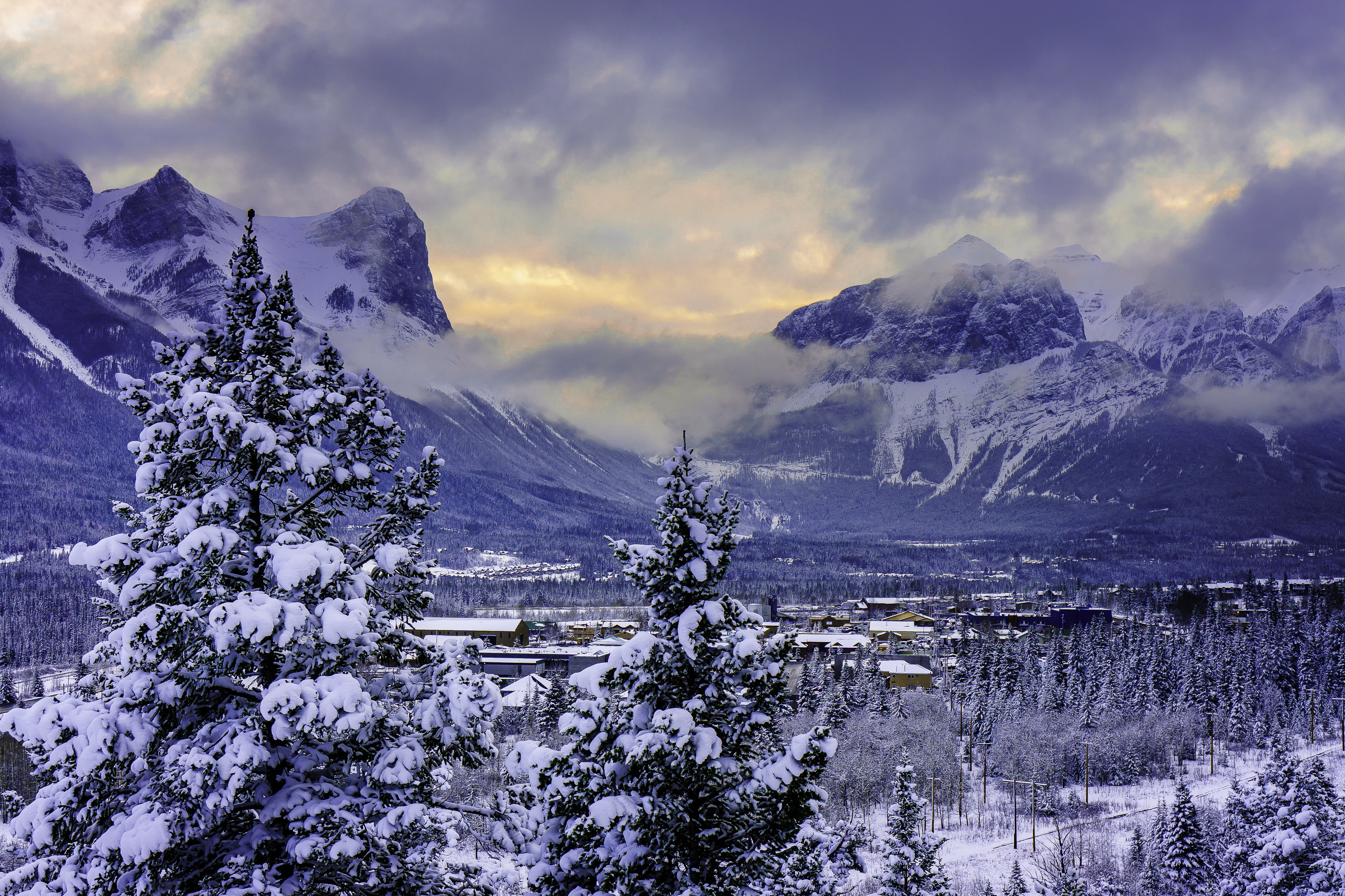 HD wallpaper snow, winter, nature, mountains, canada, albert, alberta, banff national park