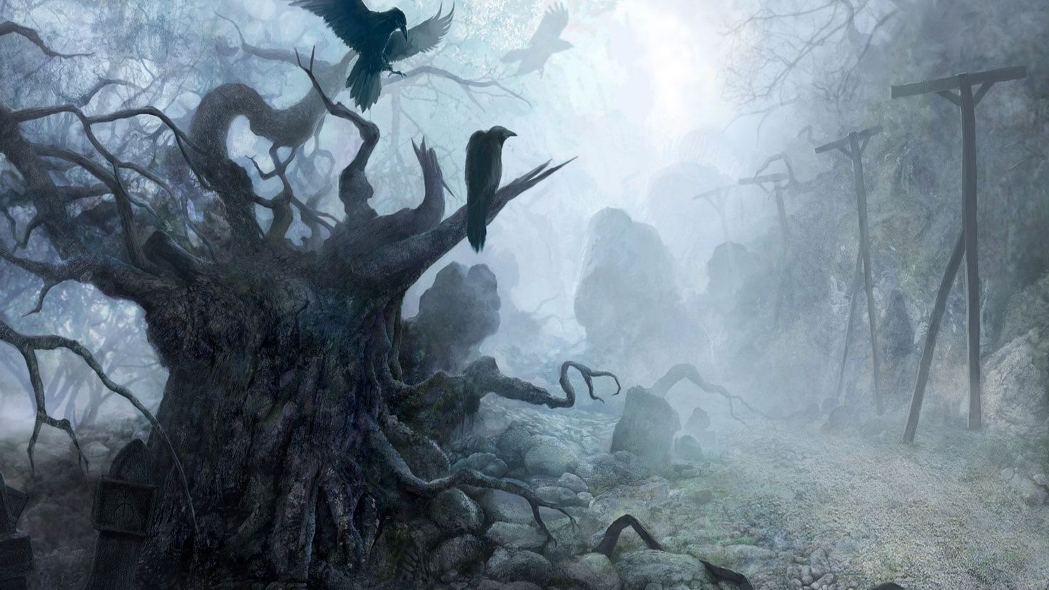 Кошмар ворона. Ведьмин лес Девон Англия. Ведьмак могила арт. Оден Скотт "стая Воронов". Сонная Лощина дерево мертвых.