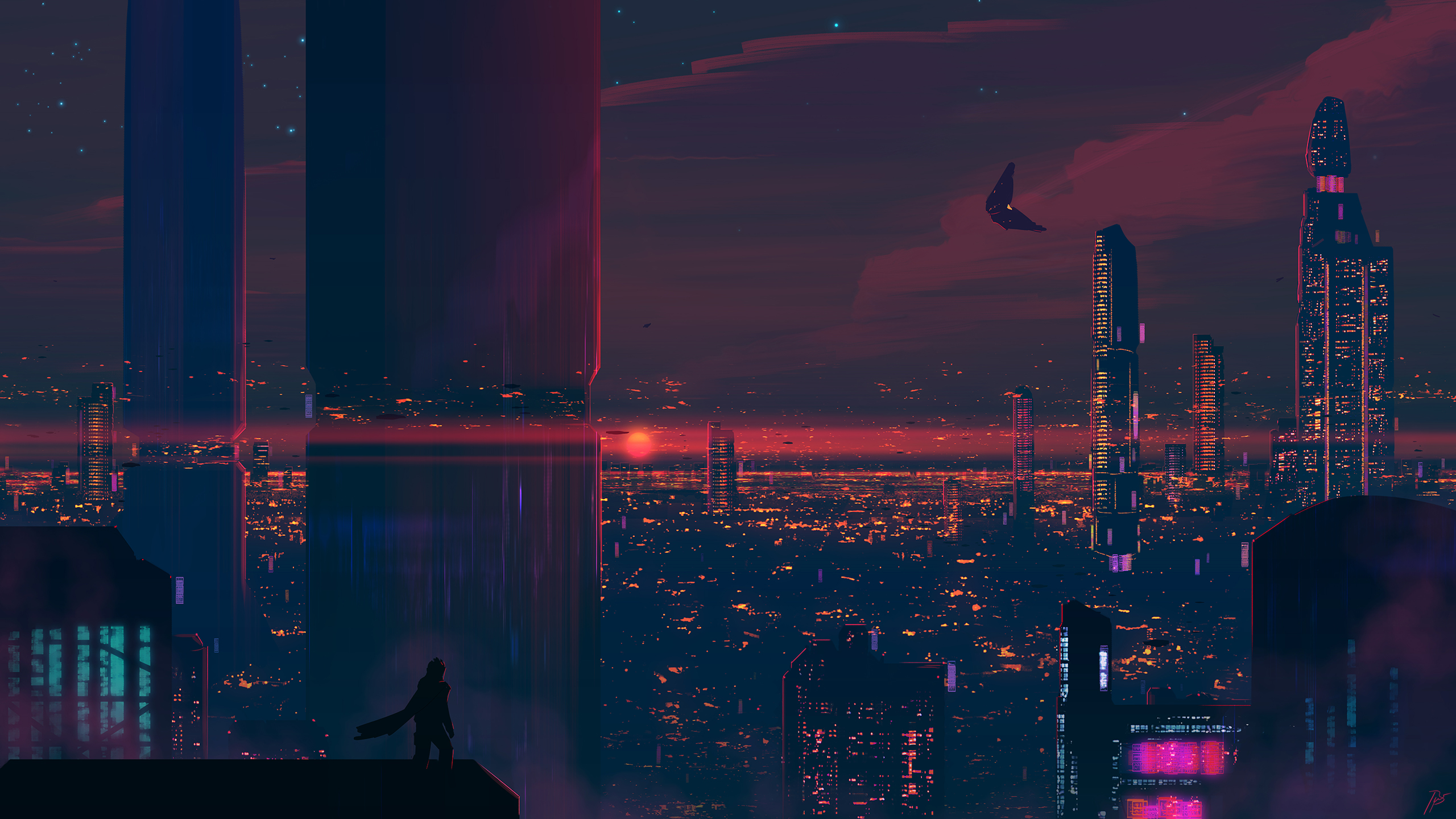Пейзаж Найт Сити Cyberpunk 2077