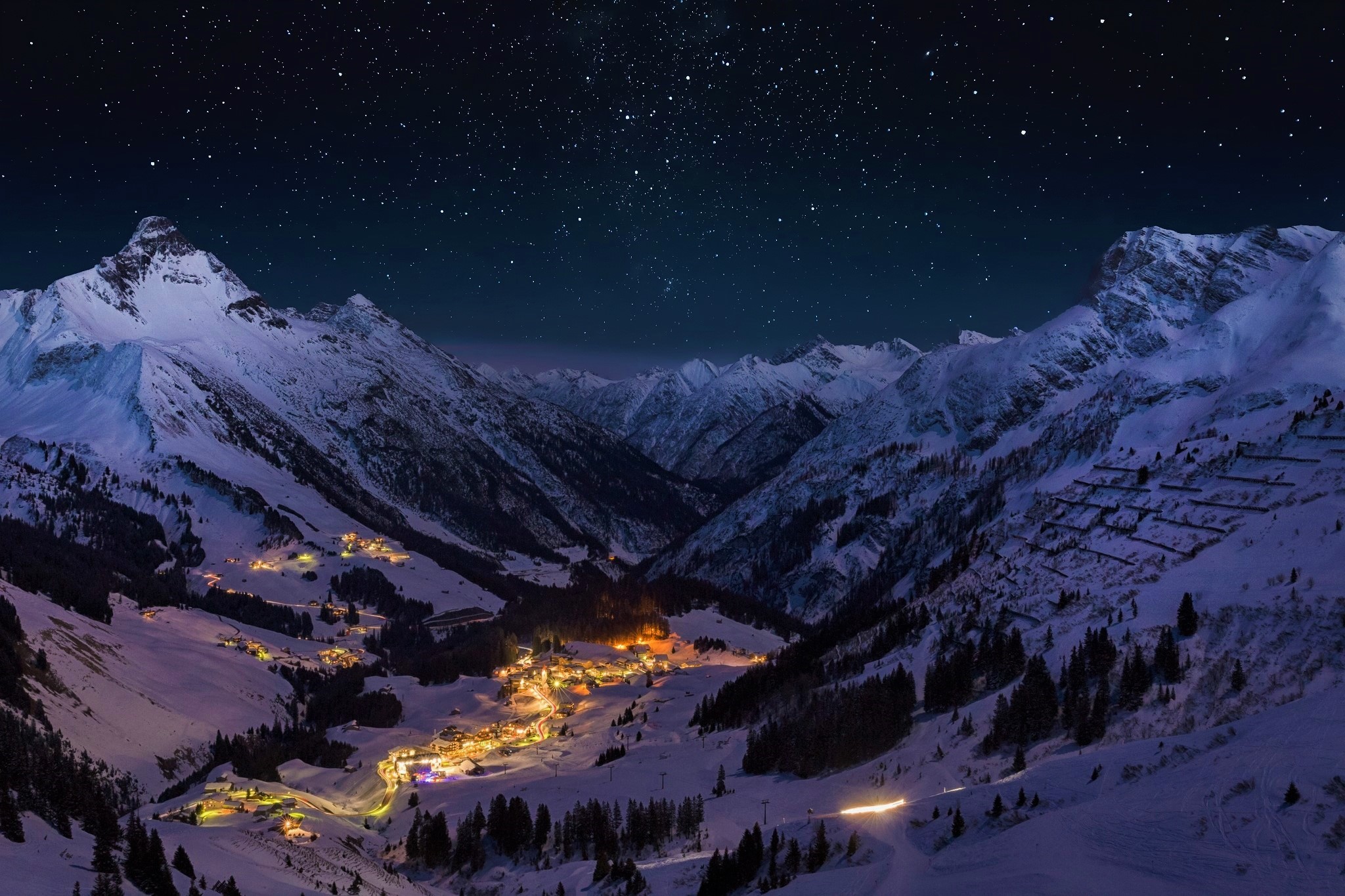 звездное небо в горах кавказа