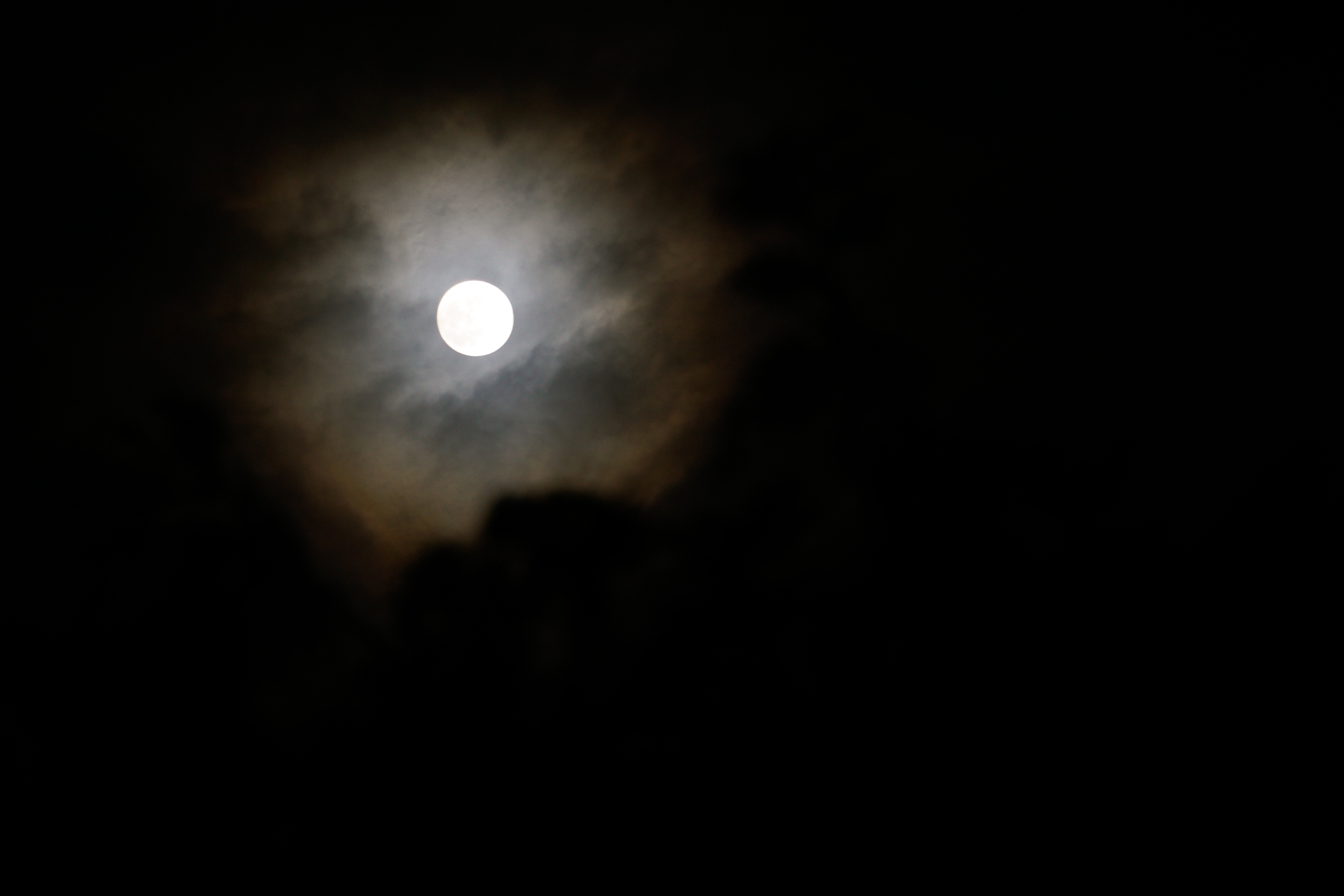desktop Images nature, night, clouds, moon, mainly cloudy, overcast