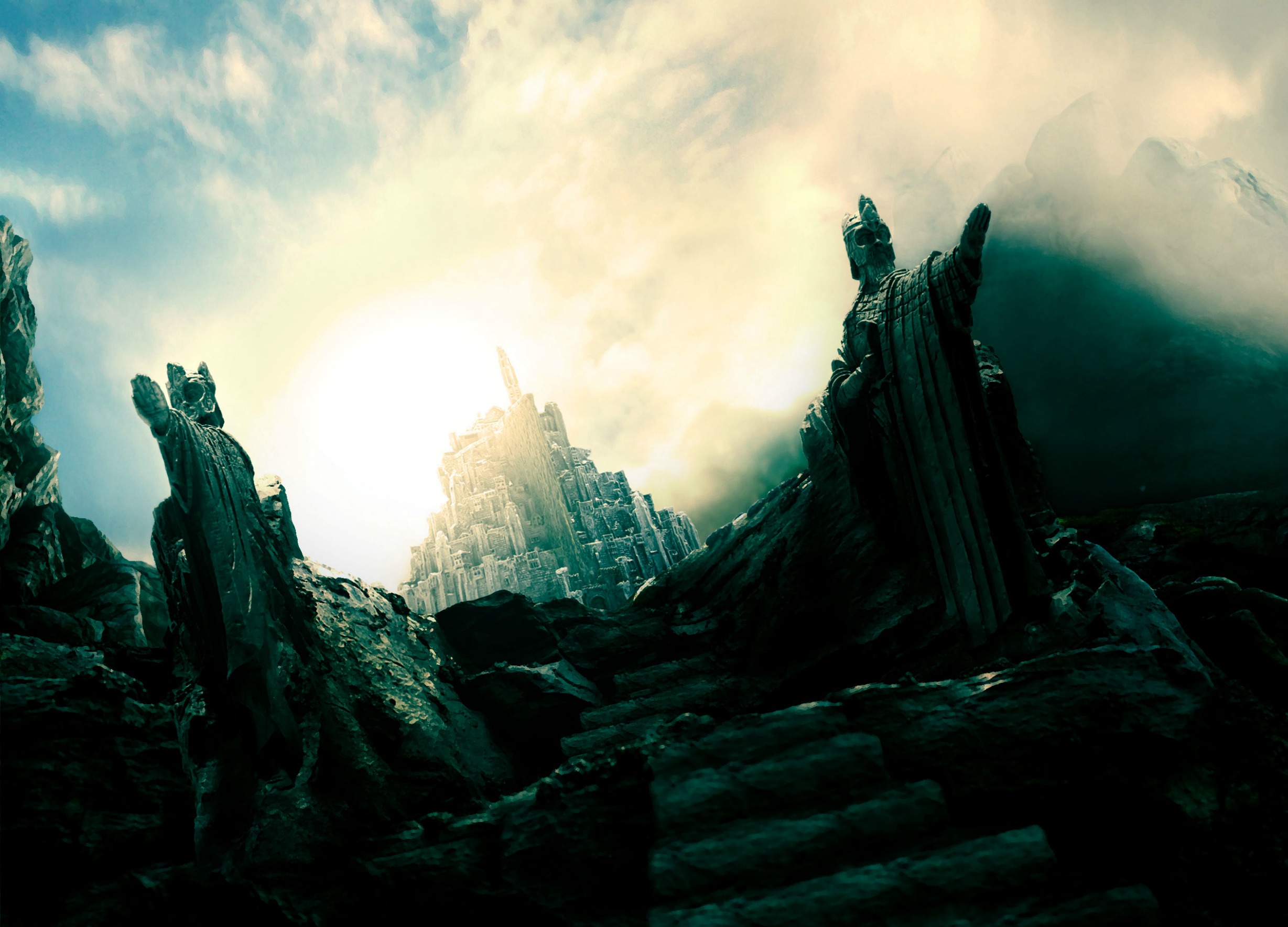 Descarga gratuita de fondo de pantalla para móvil de Minas Tirith, El Señor De Los Anillos, Fantasía, Películas, Ciudad.