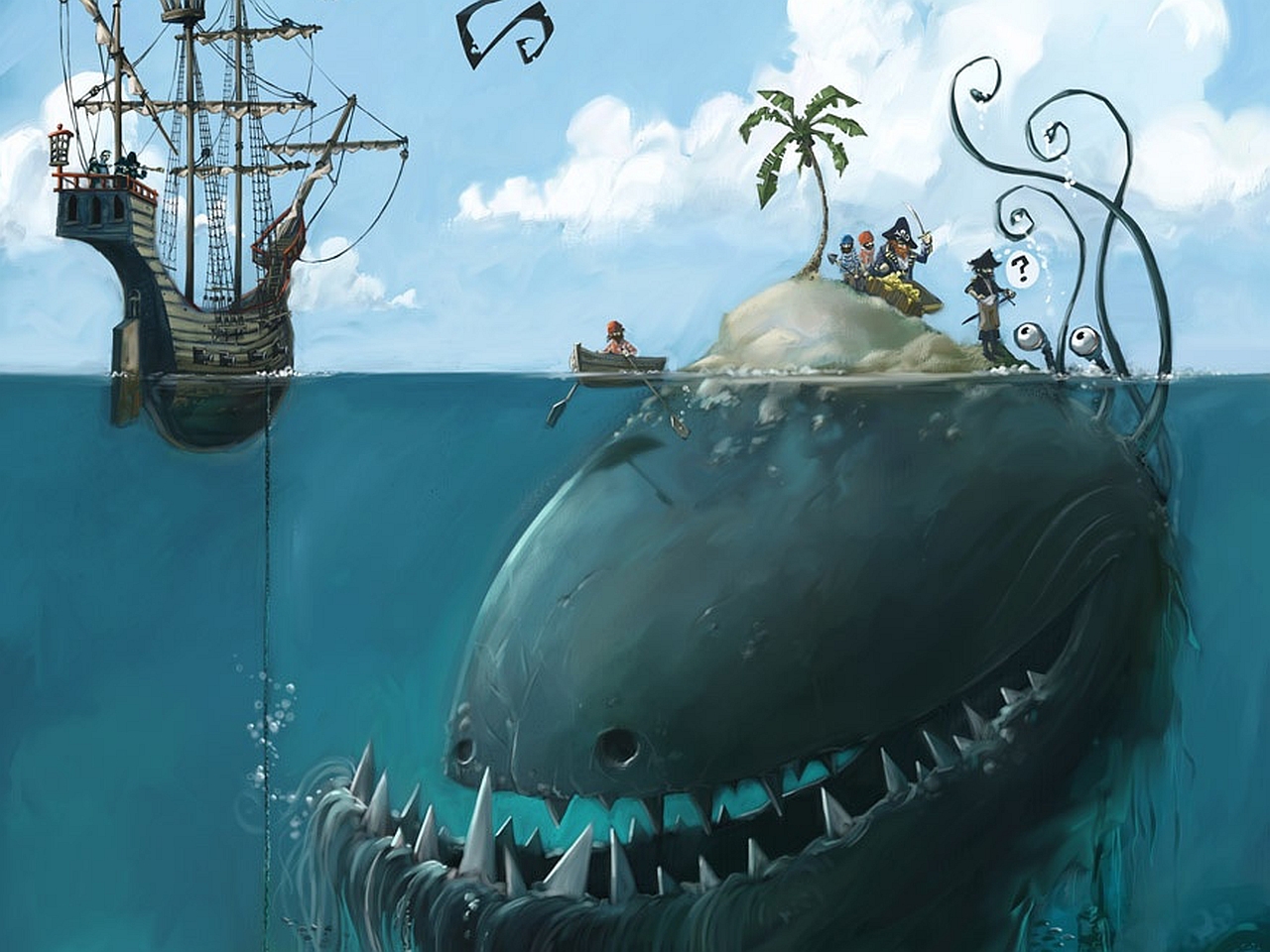 fantasy, sea monster download HD wallpaper