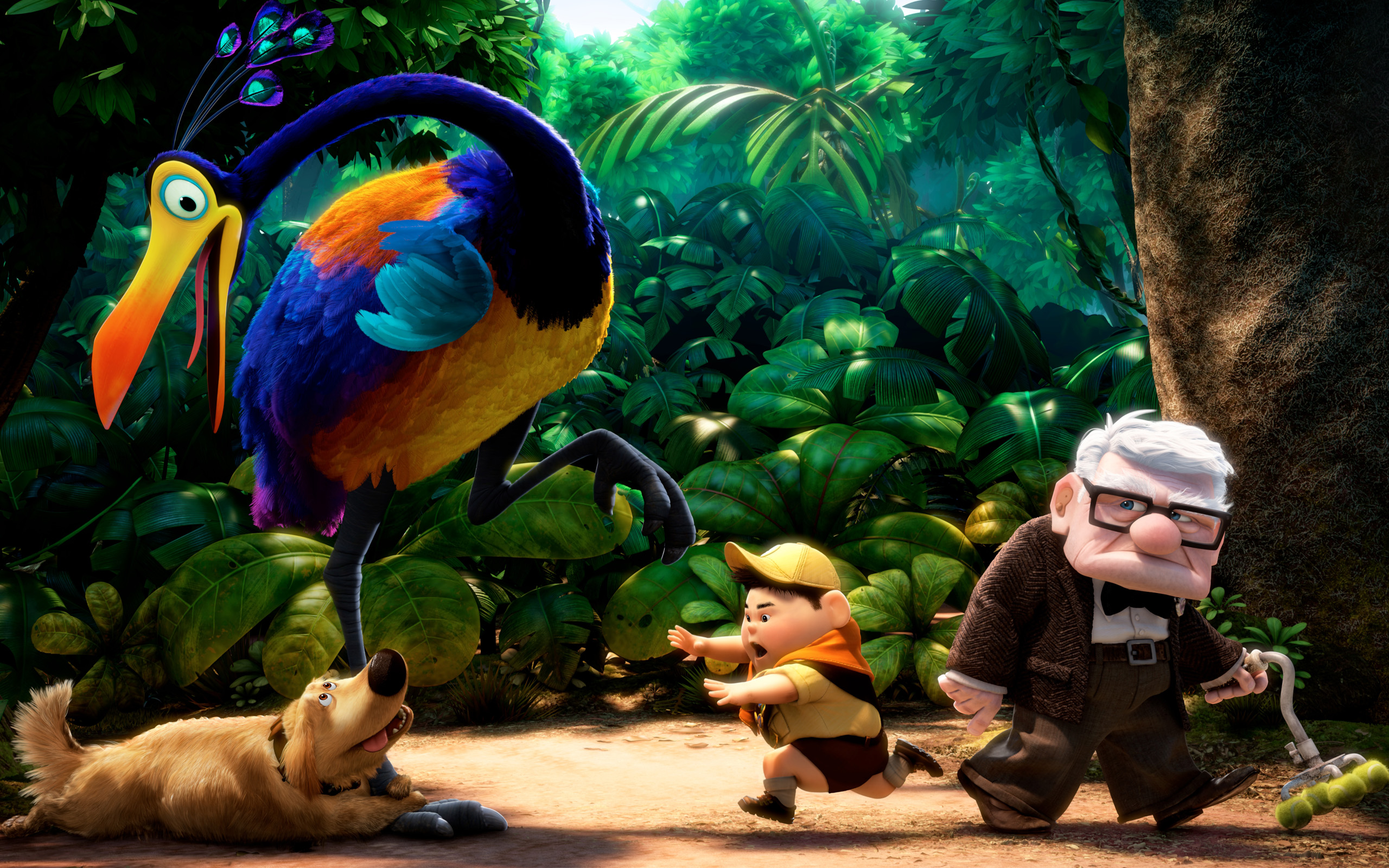 dug (up), movie, up, carl fredricksen, kevin (up), russell (up)