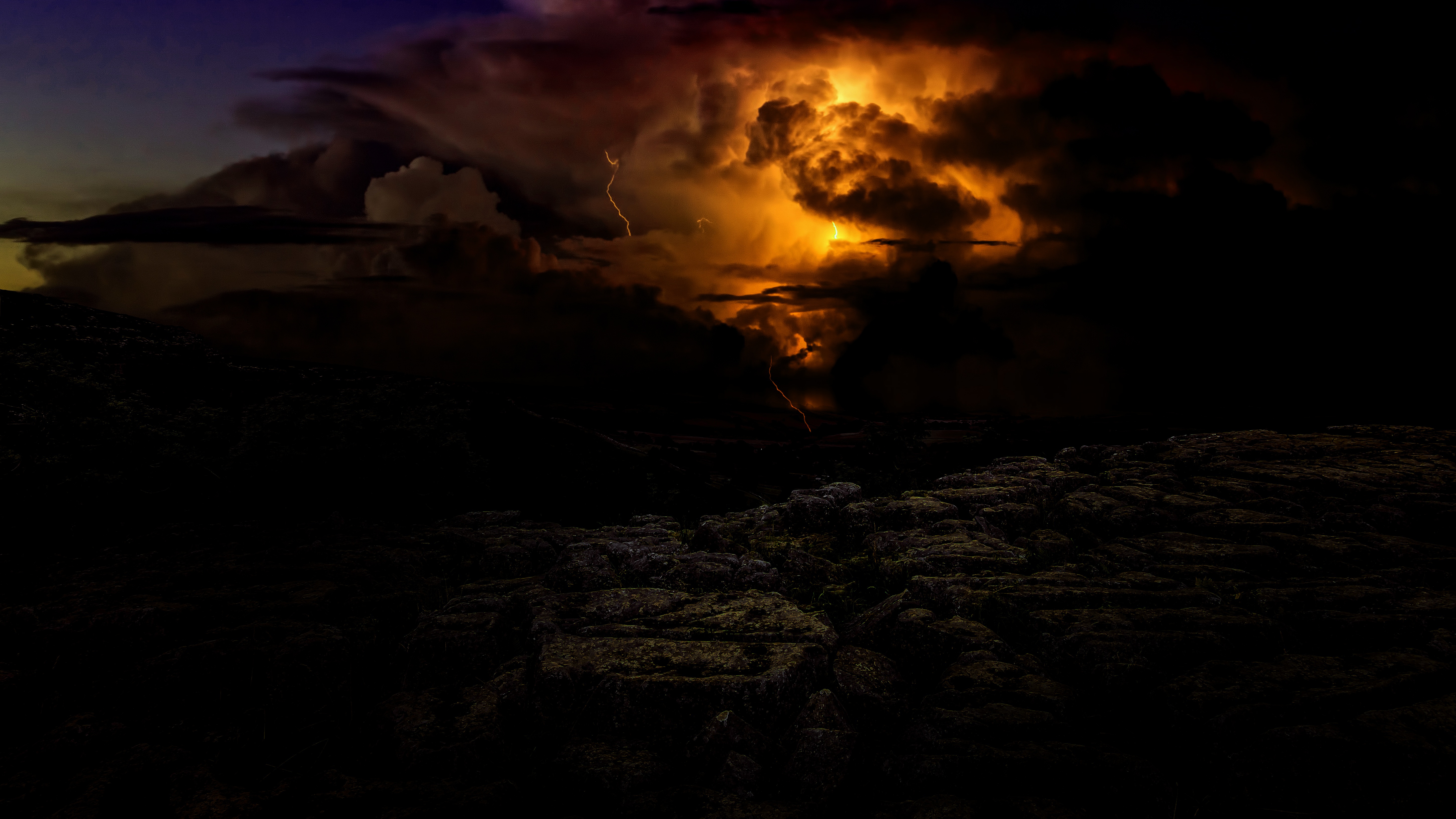 cloudy, dark, twilight, lightning, dusk, storm, thunderstorm HD wallpaper