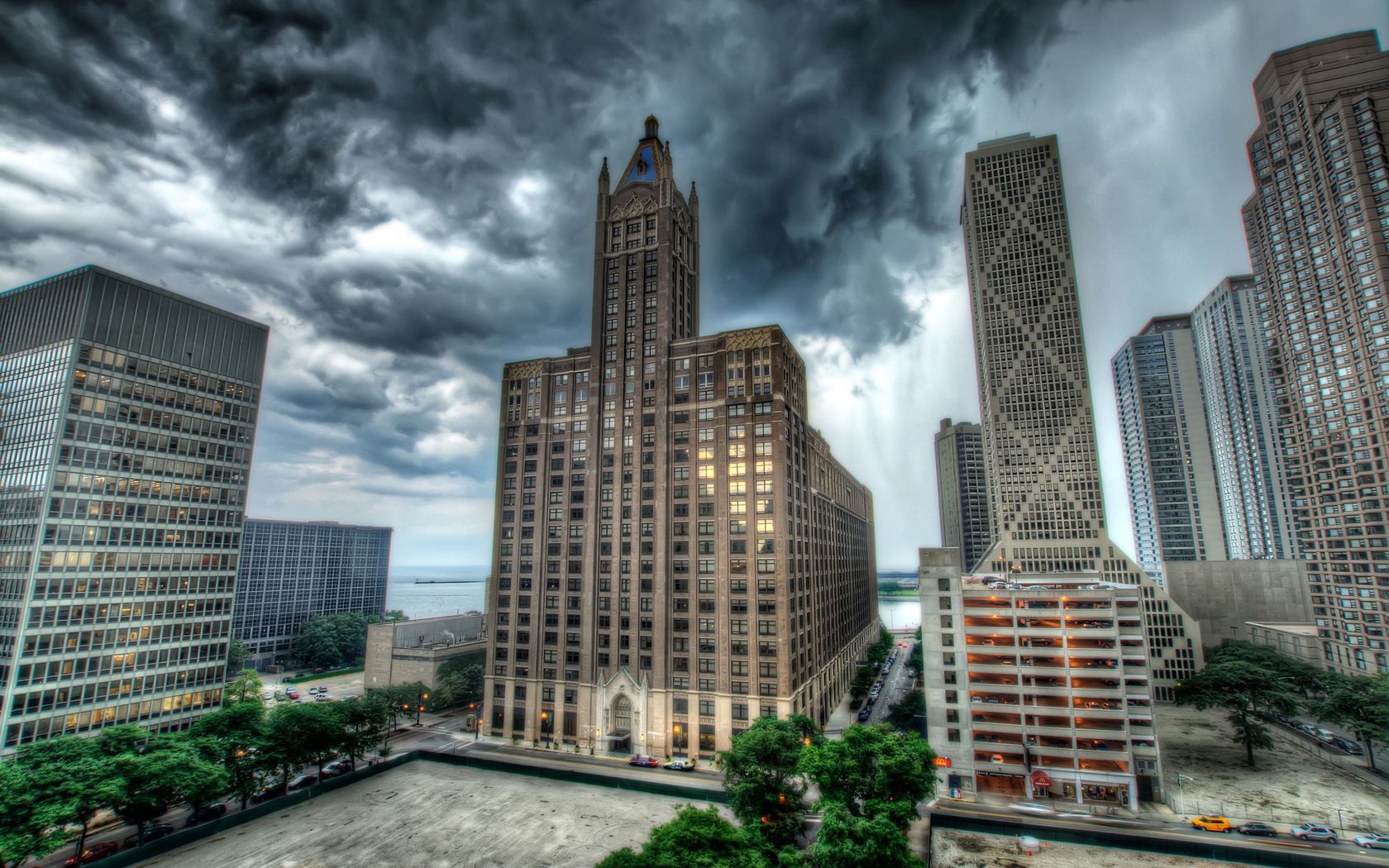 chicago, cities, building, skyscrapers, hdr, street, illinois