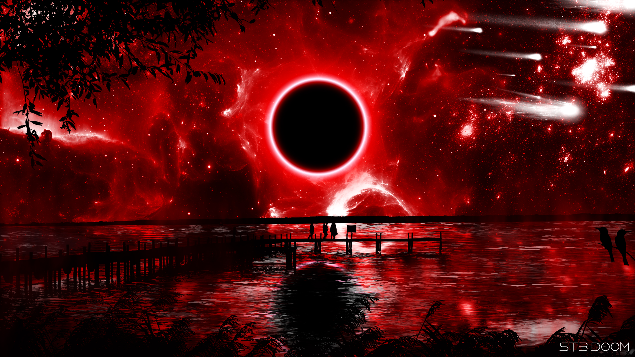 sci fi, landscape, eclipse 1080p