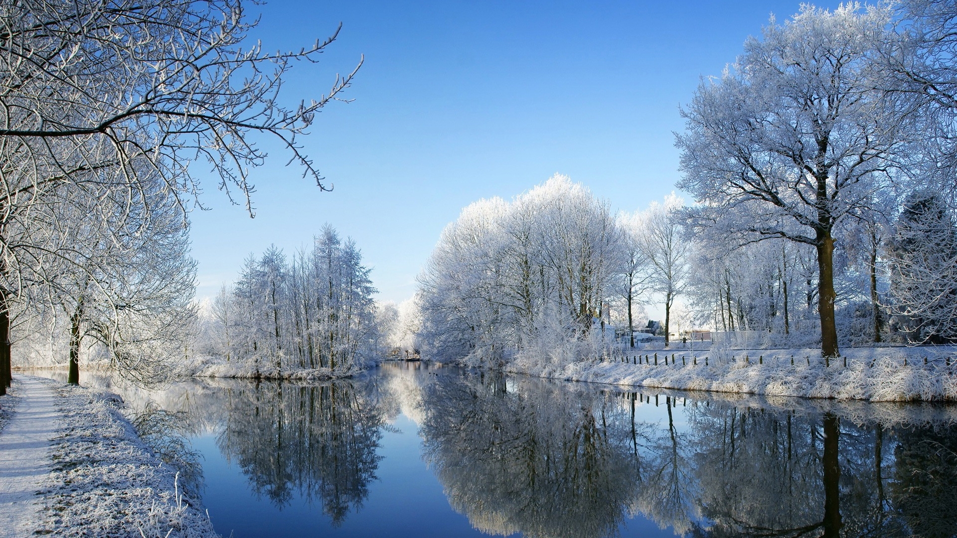 Download mobile wallpaper Landscape, Snow, Winter, Nature, Lakes for free.