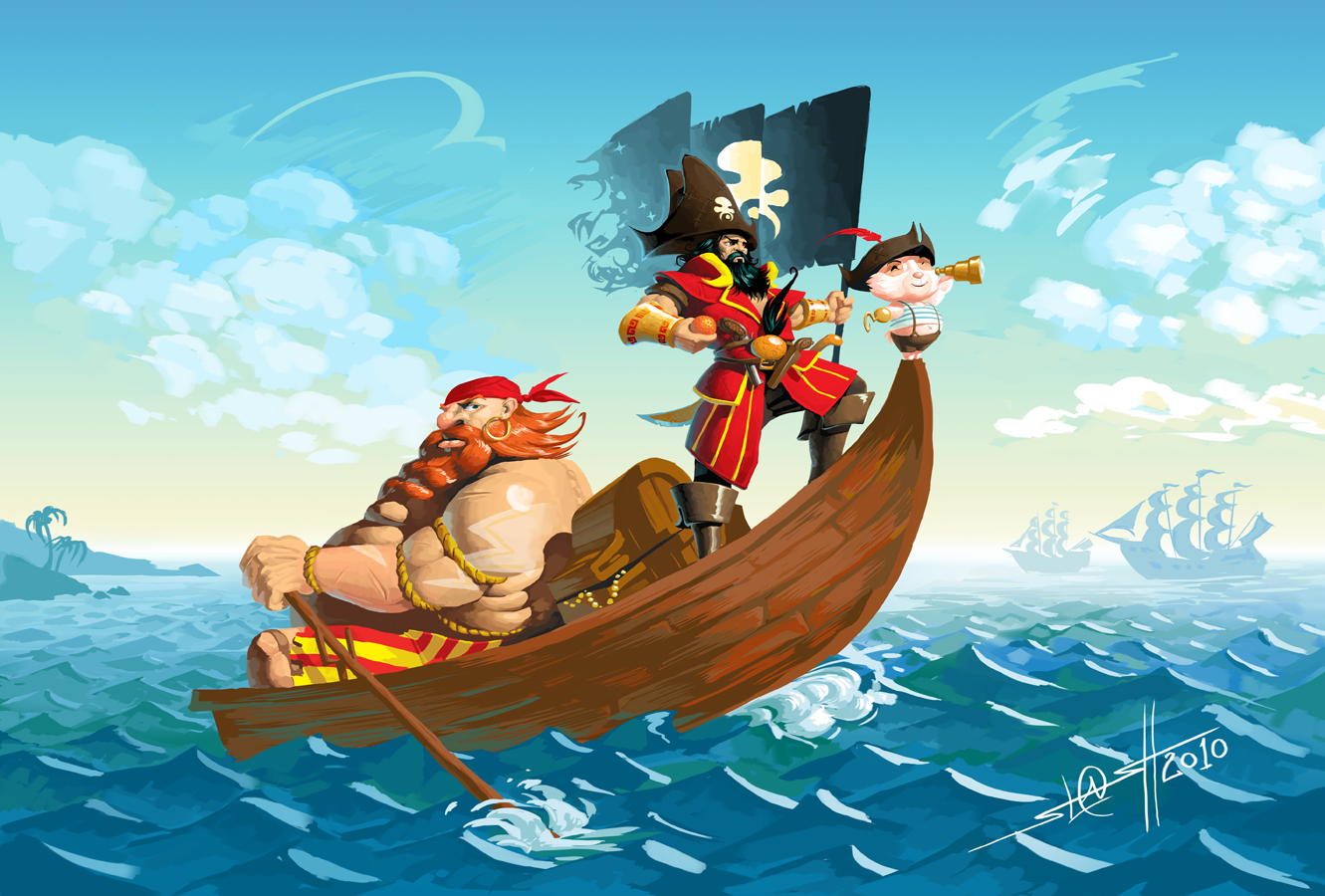 Пираты в лодке