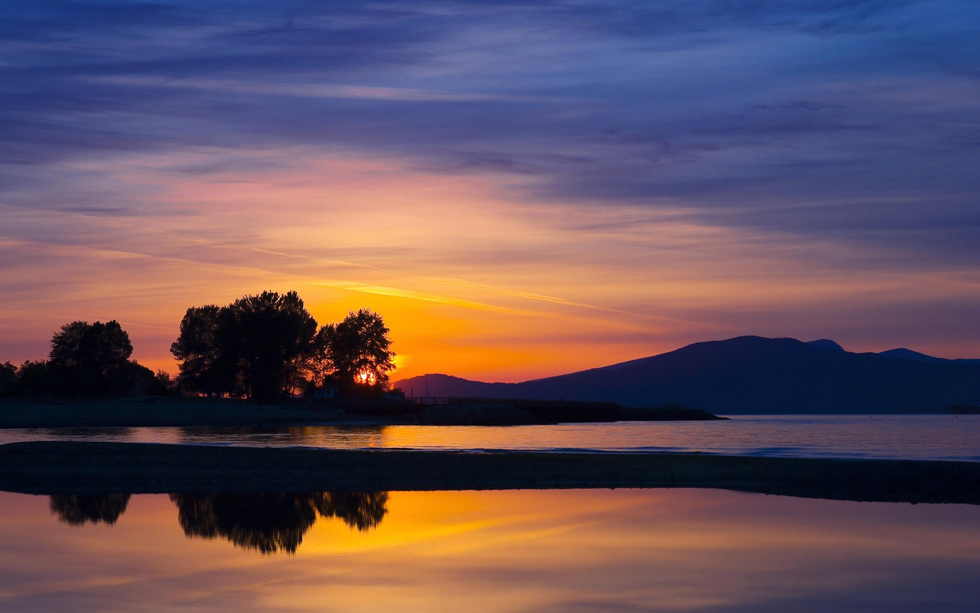 Download mobile wallpaper Sunset, Landscape, Nature for free.