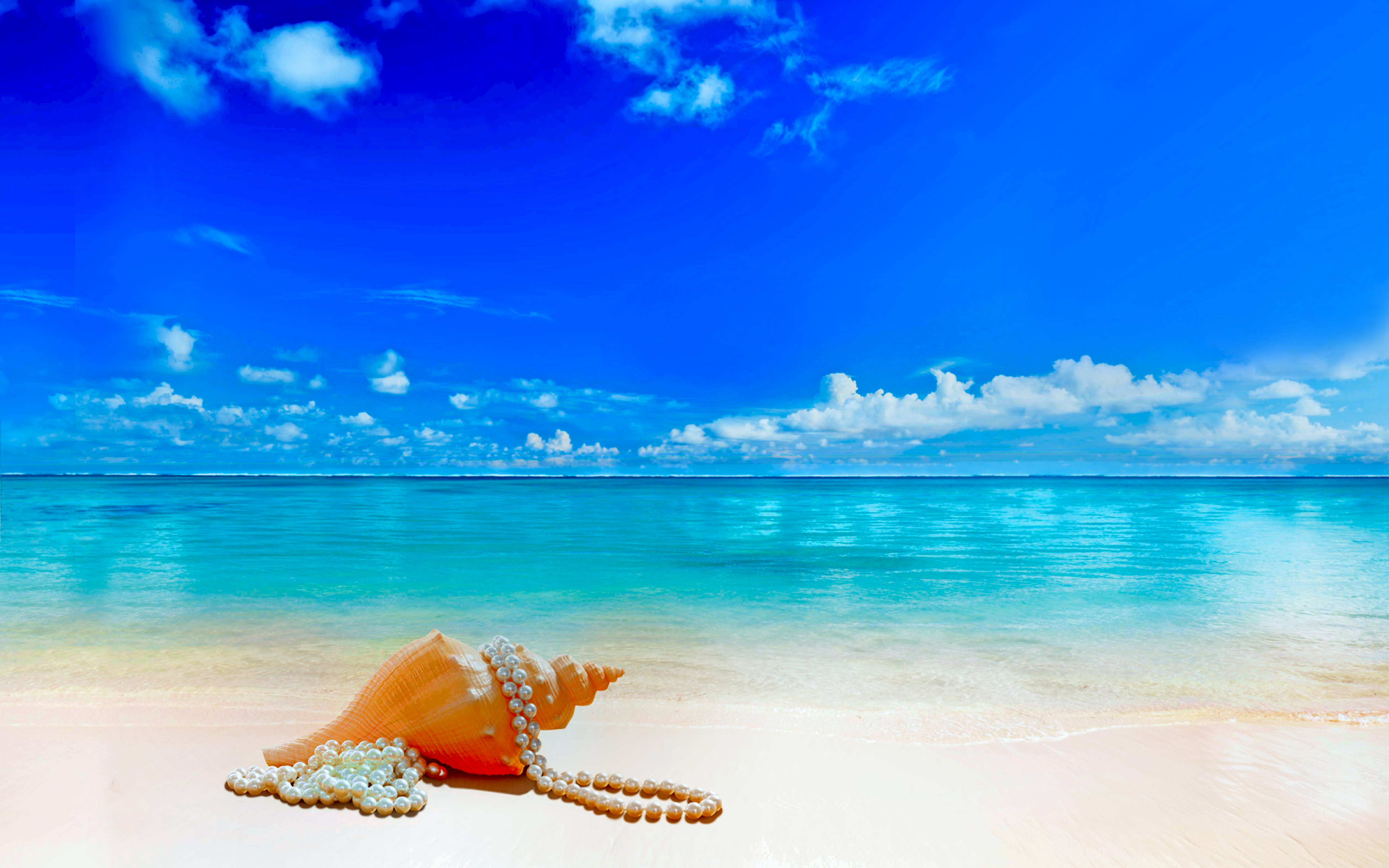 horizon, nature, beach, summer, sky, photography, tropical, cloud, pearl, shell High Definition image