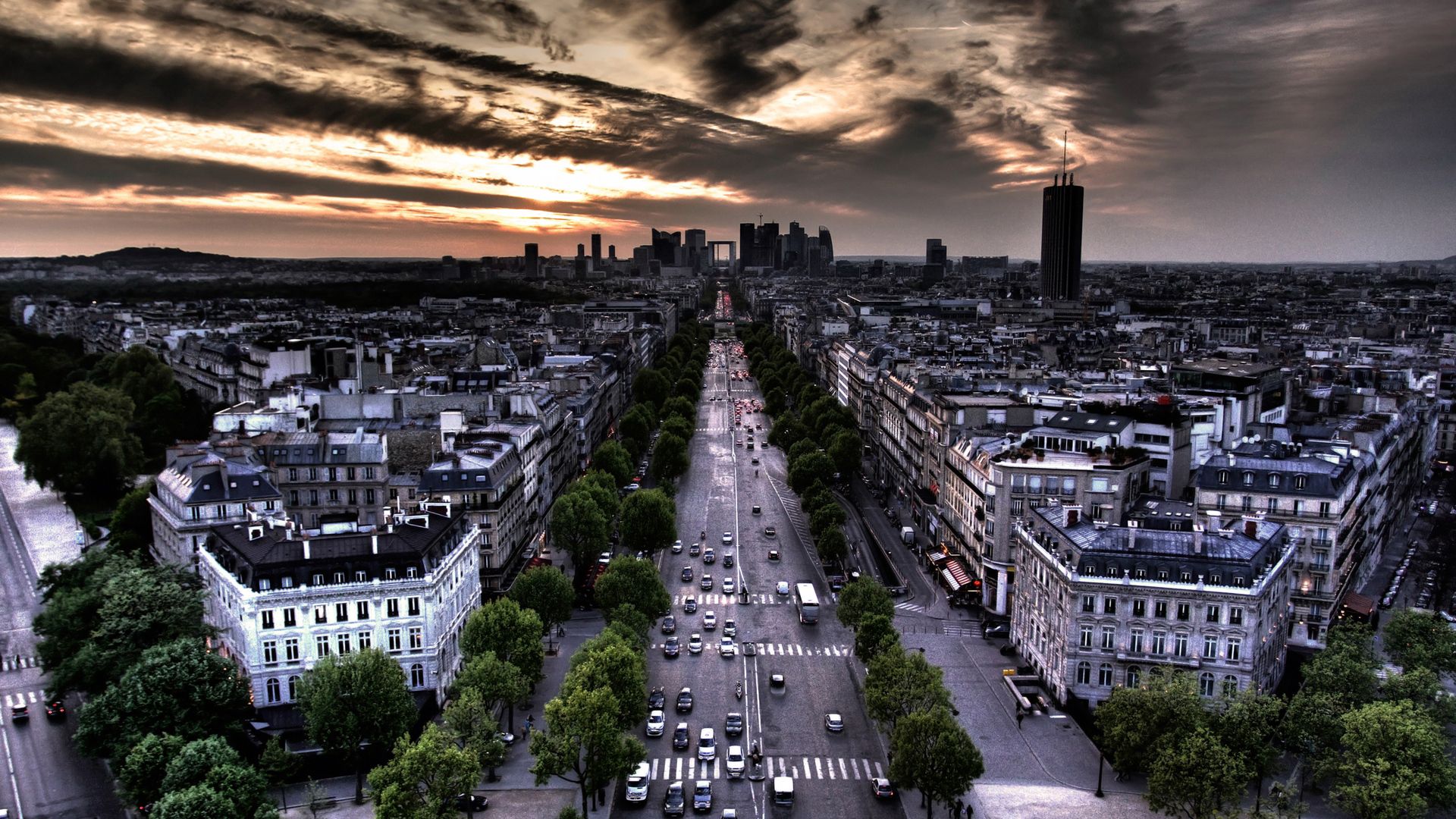 france, cities, houses, paris, evening, street images