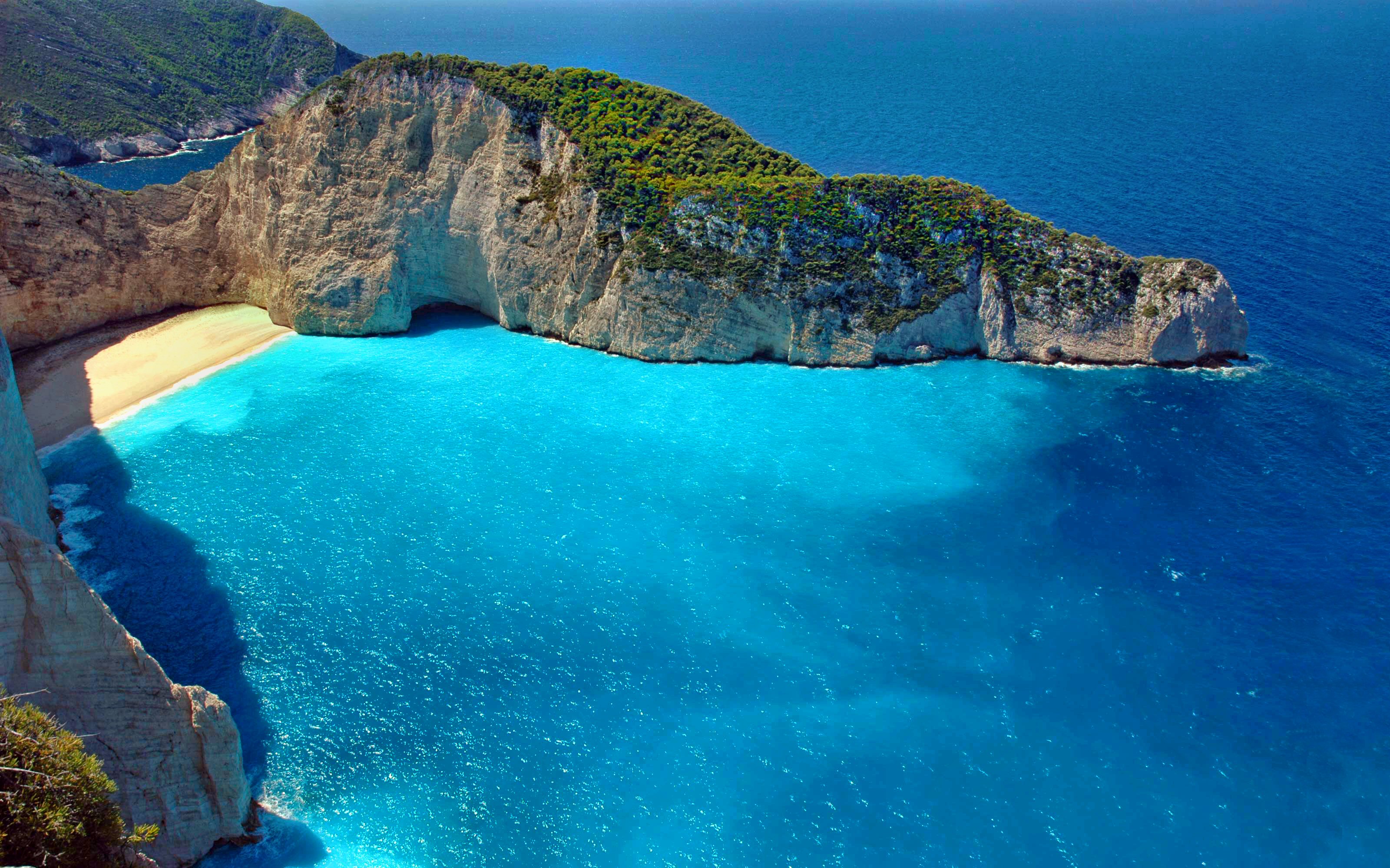 turquoise, beach, earth, cliff, scenic, zakynthos download HD wallpaper