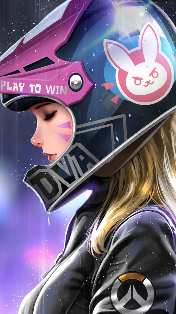Download mobile wallpaper Helmet, Blonde, Overwatch, Video Game, D Va (Overwatch) for free.