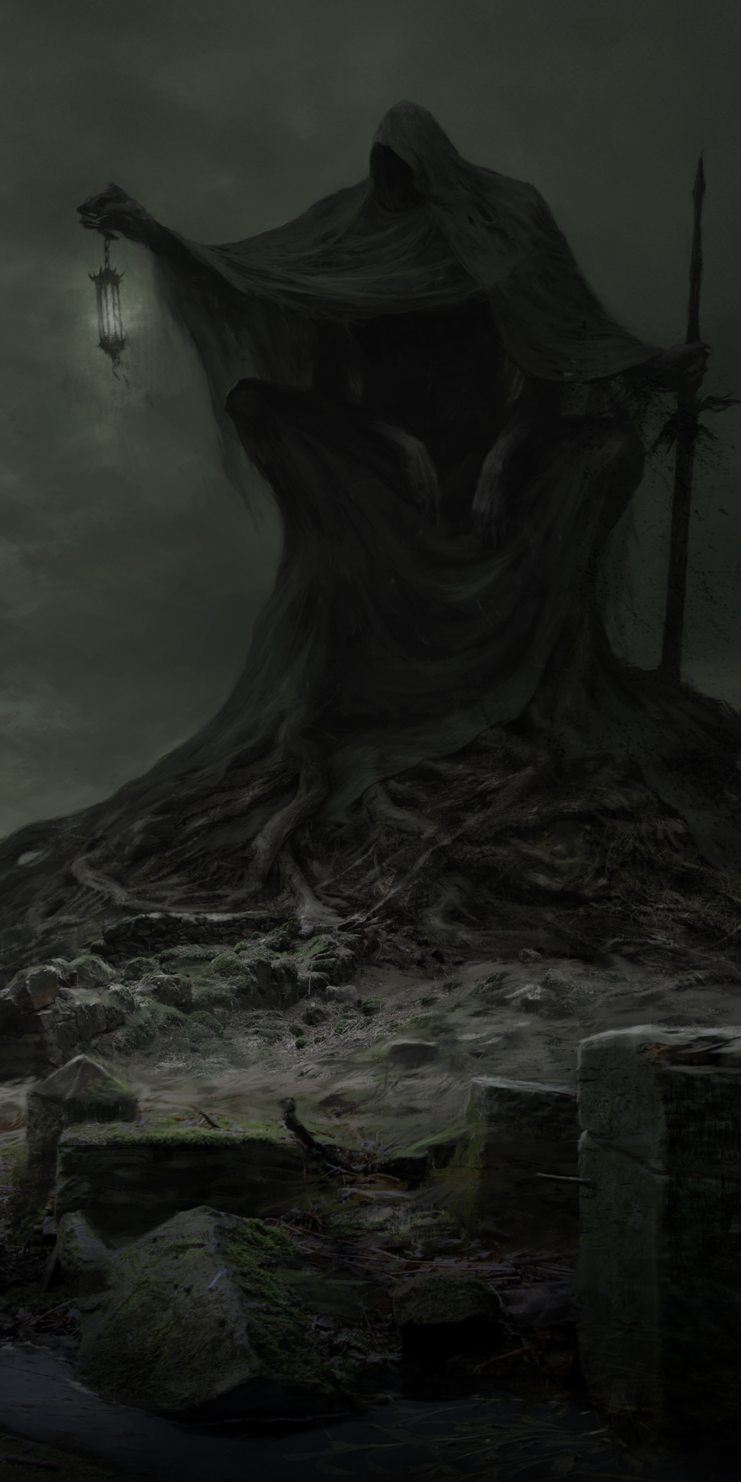 Download mobile wallpaper Landscape, Dark, Grim Reaper for free.