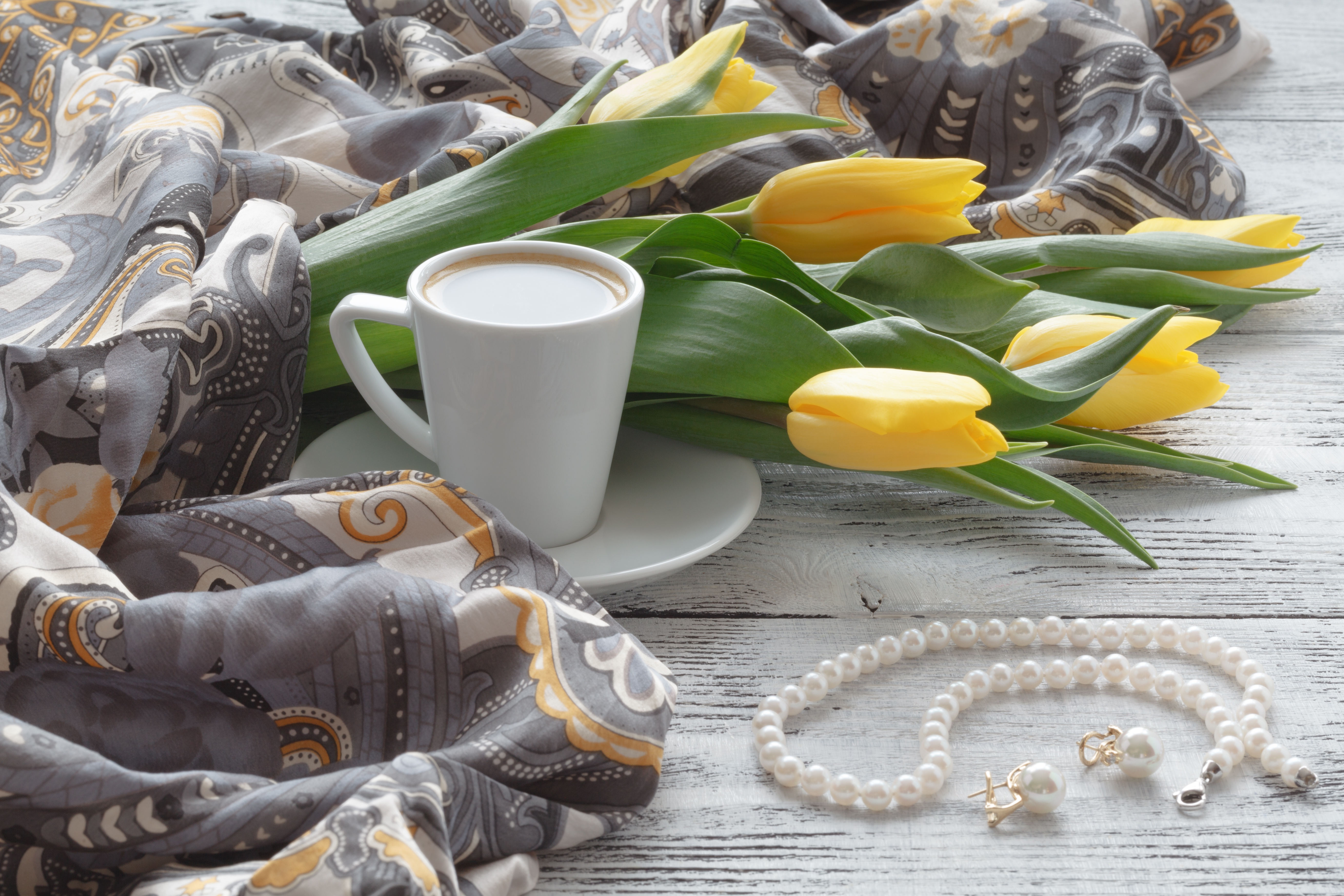 wallpapers food, coffee, beads, cup, tulip