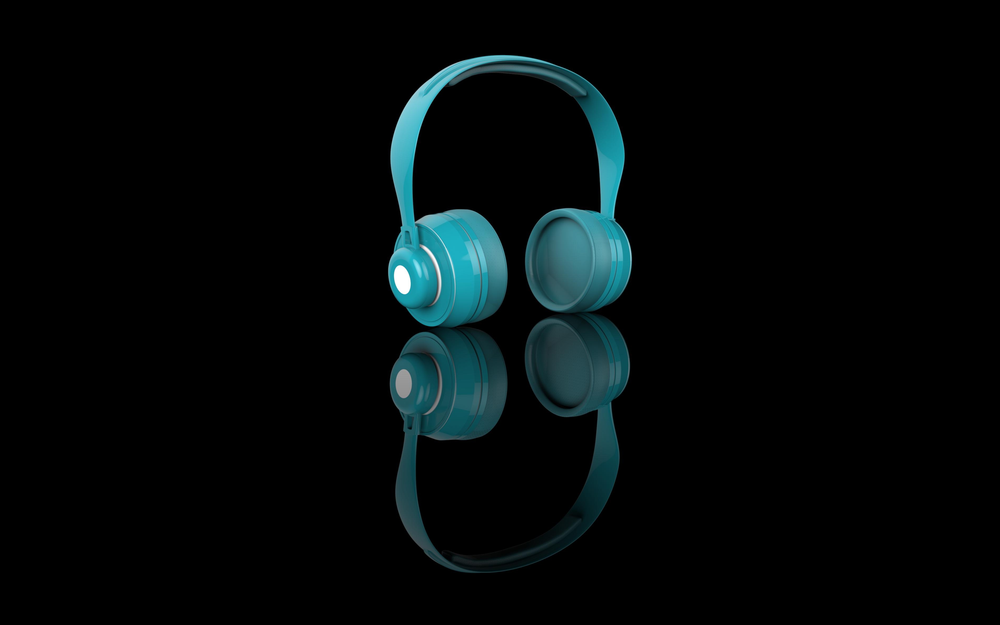 headphones, music, technology, blue, sound, audio download HD wallpaper