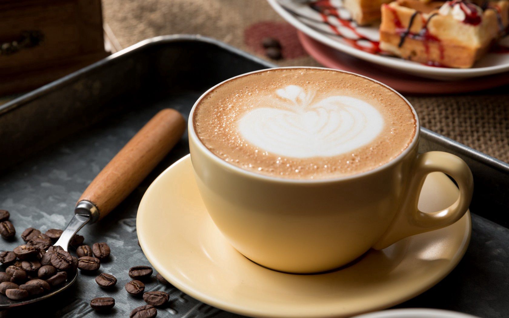 Download mobile wallpaper Cappuccino, Cinnamon, Foam, Grains, Grain, Coffee, Food for free.