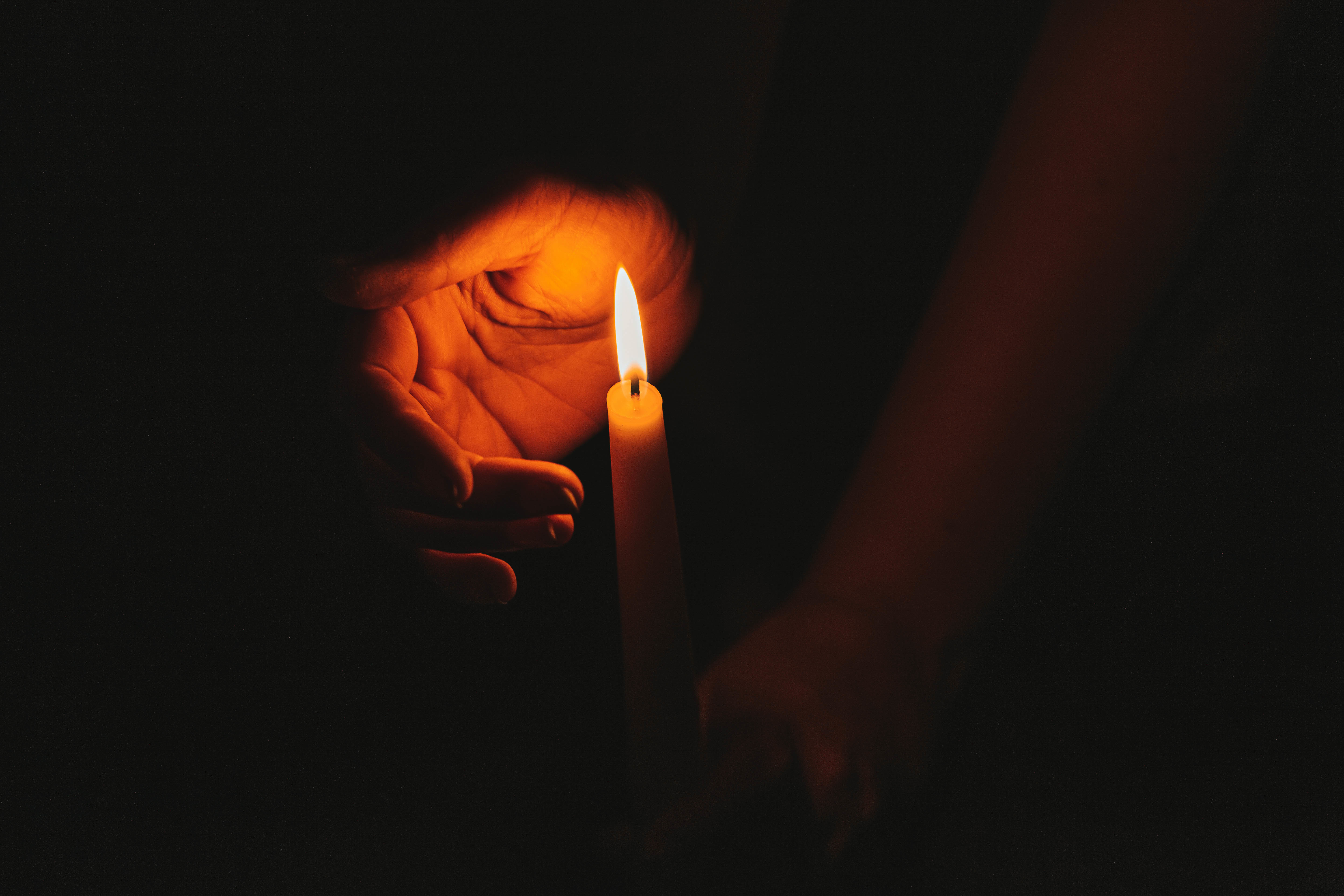 hands, candle, dark, flame wallpapers for tablet