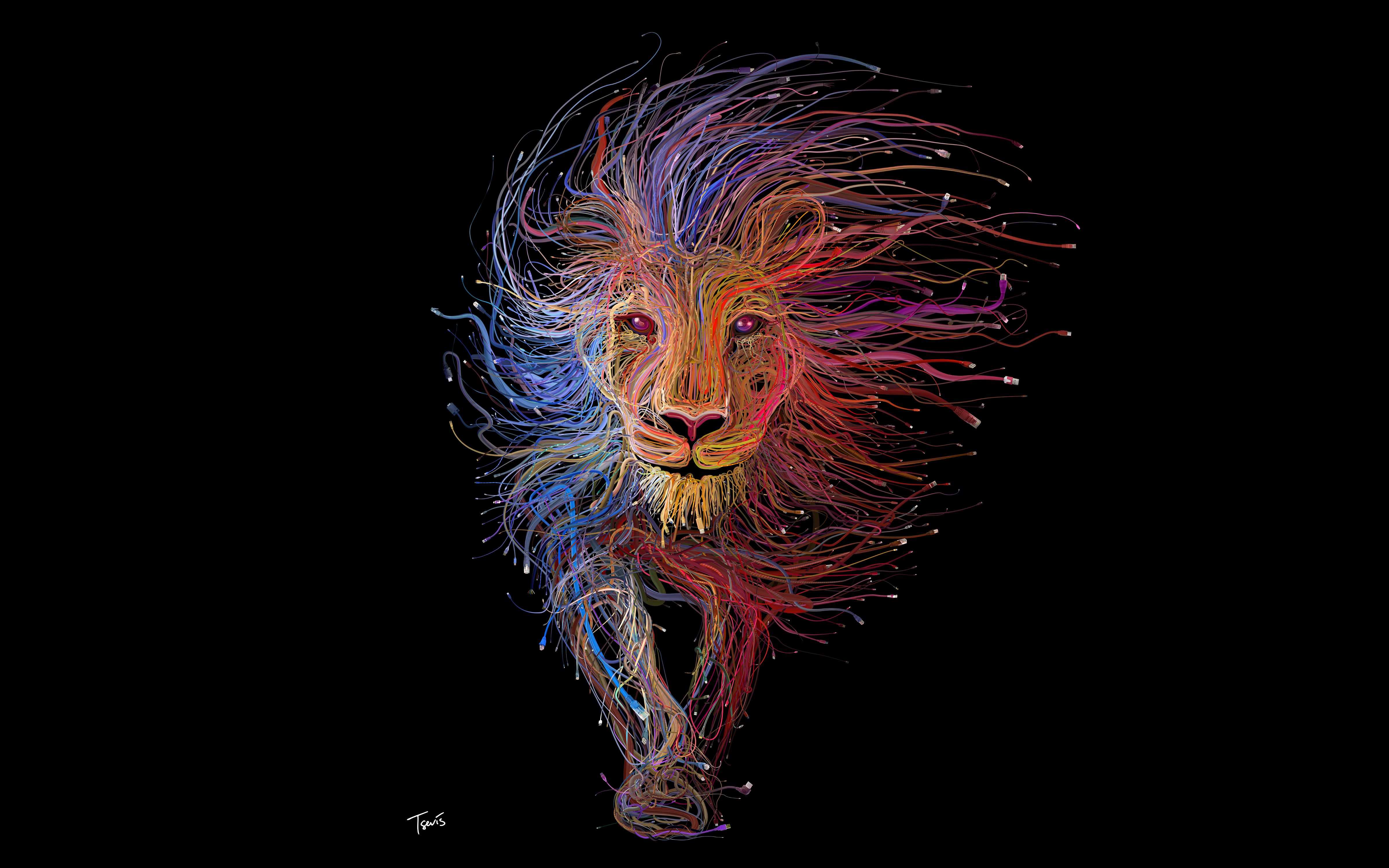 382775 завантажити картинку фантазія, лев, барвистий, кольори, фантазійні тварини - шпалери і заставки безкоштовно
