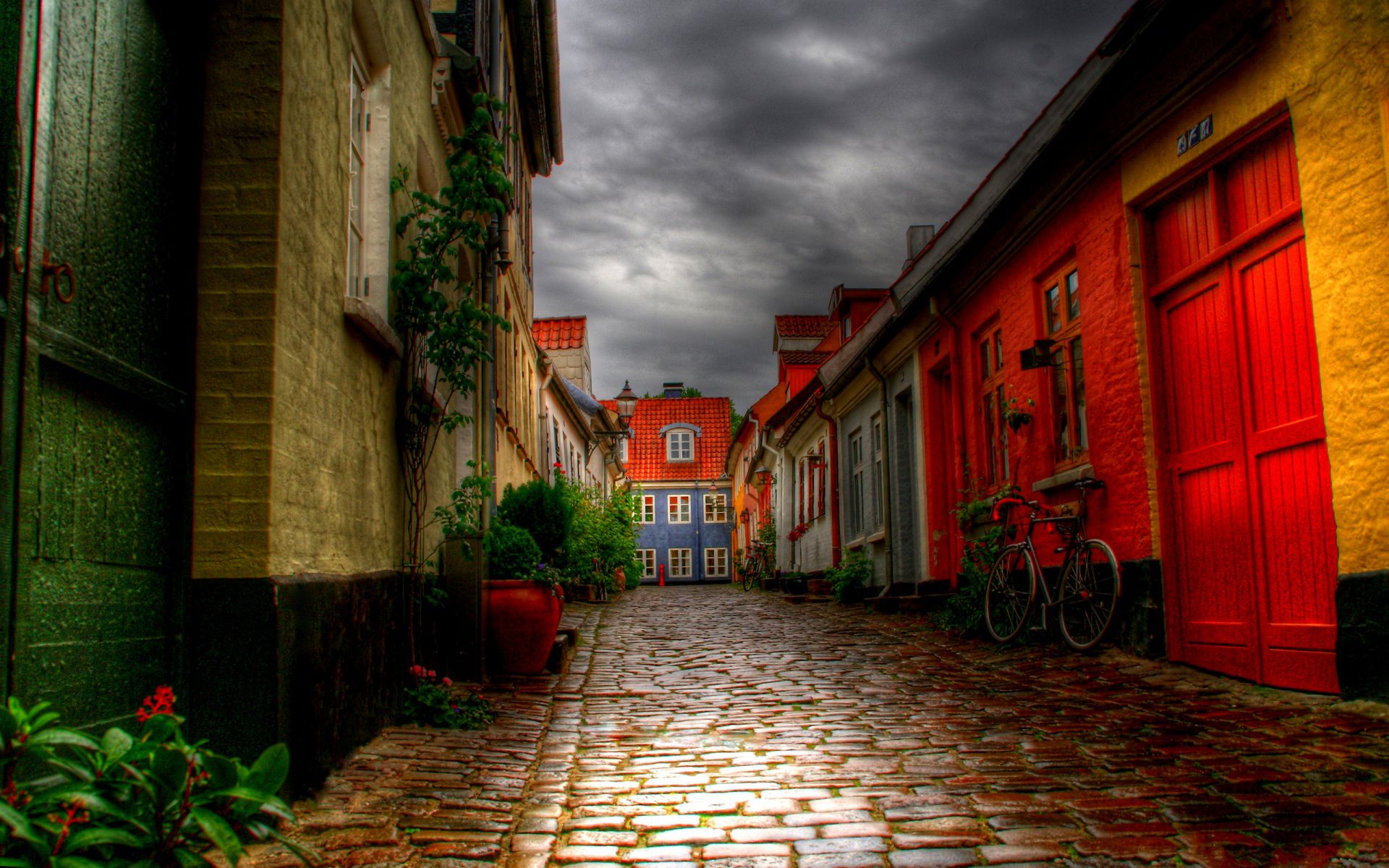 path, building, hdr, photography, alley, street, town 8K