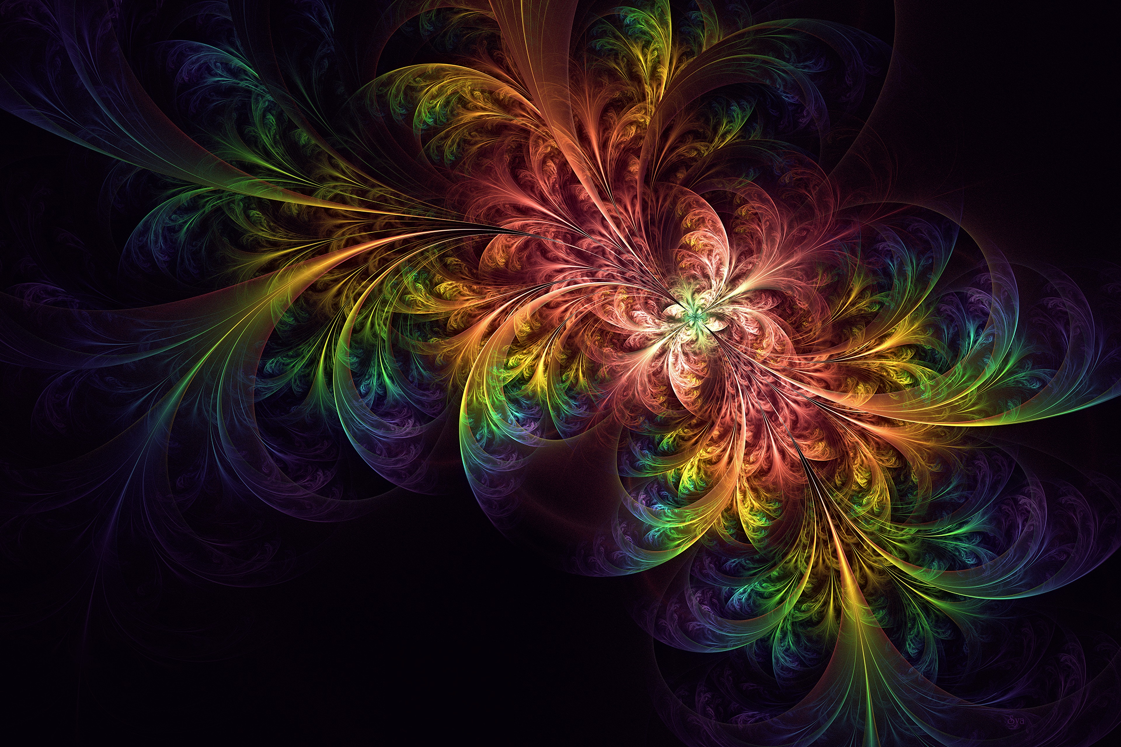 glow, abstract, multicolored, motley, fractal, confused, intricate