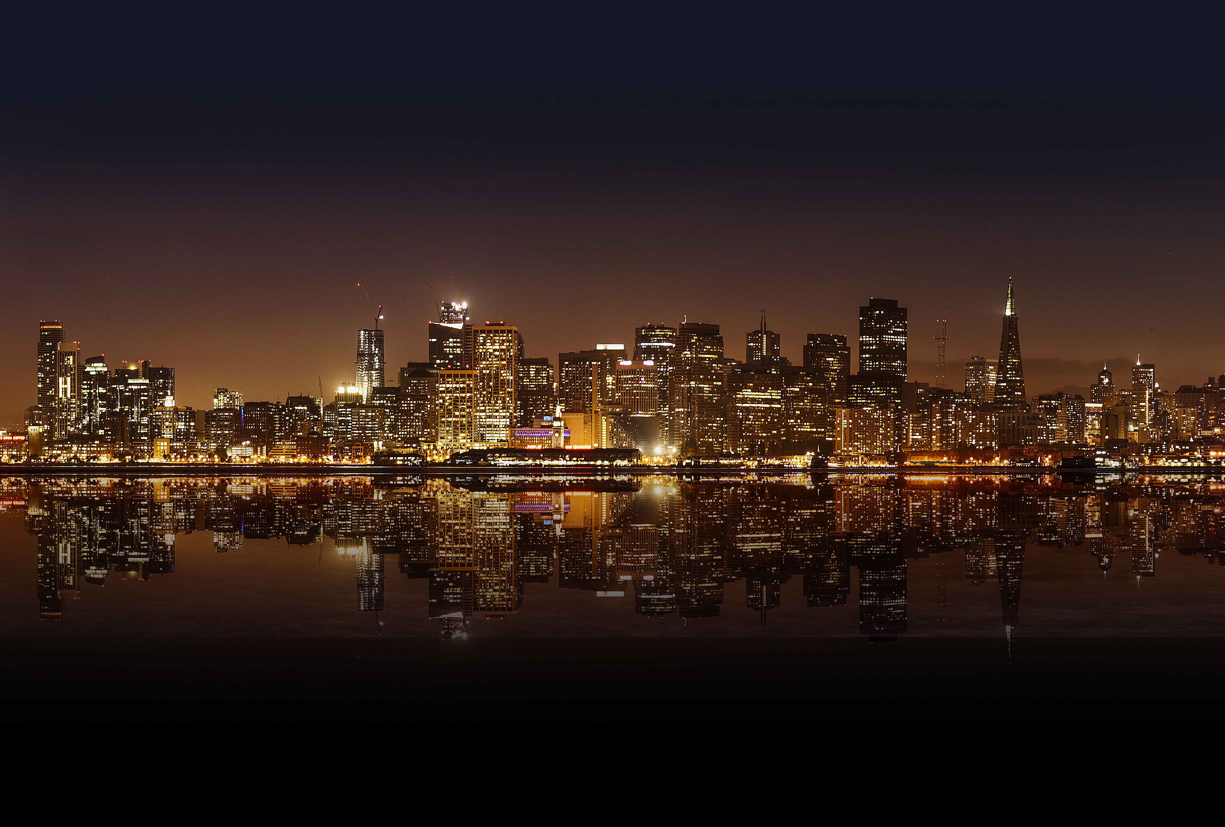 Скачати мобільні шпалери Панорама, Сан Франциско, Нічне Місто, Міста безкоштовно.