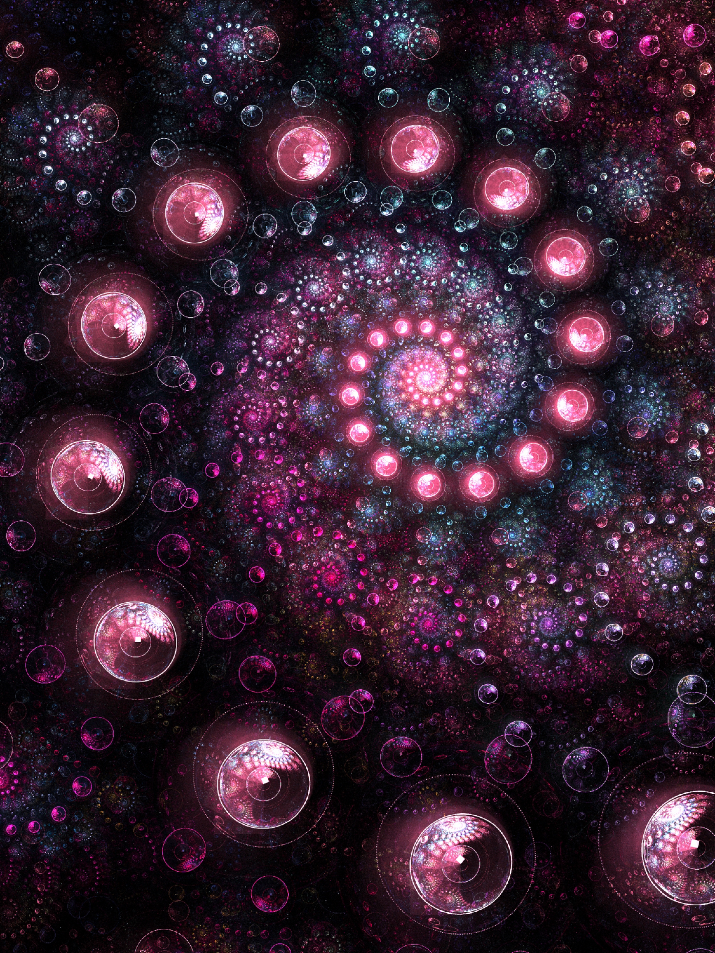 Download mobile wallpaper Glow, Spiral, Circles, Form, Abstract, Fractal, Forms for free.