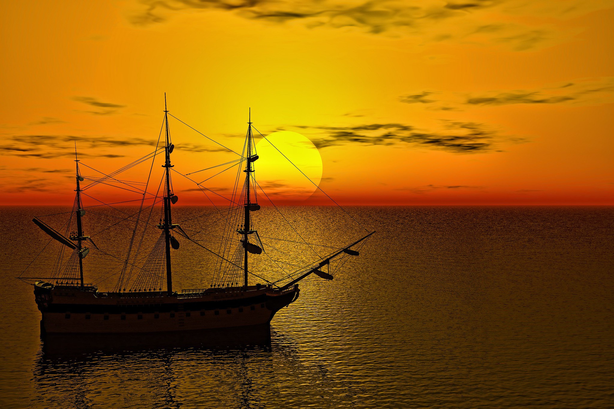 Море солнце корабль