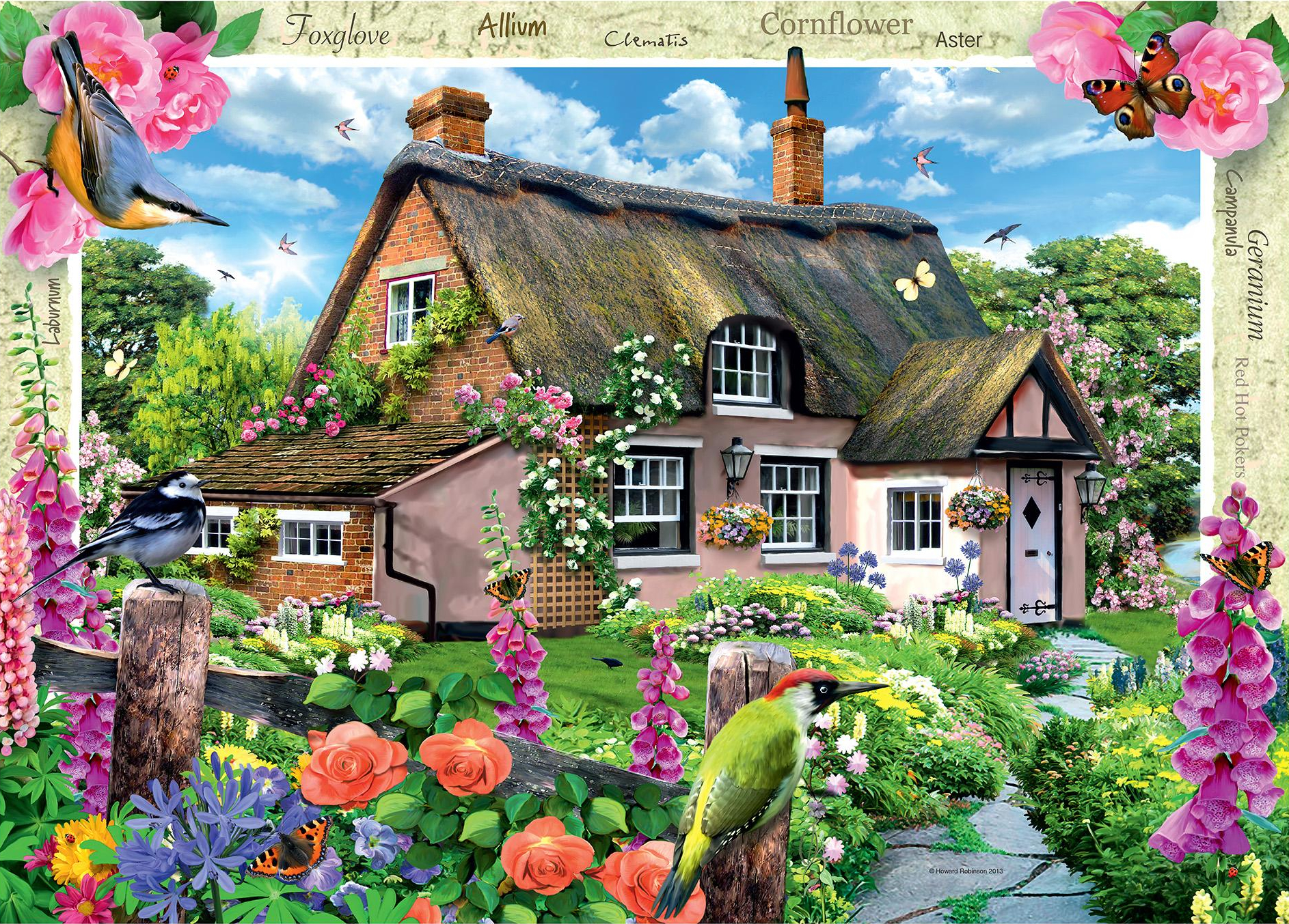 Free HD garden, artistic, house, colorful, fairy tale