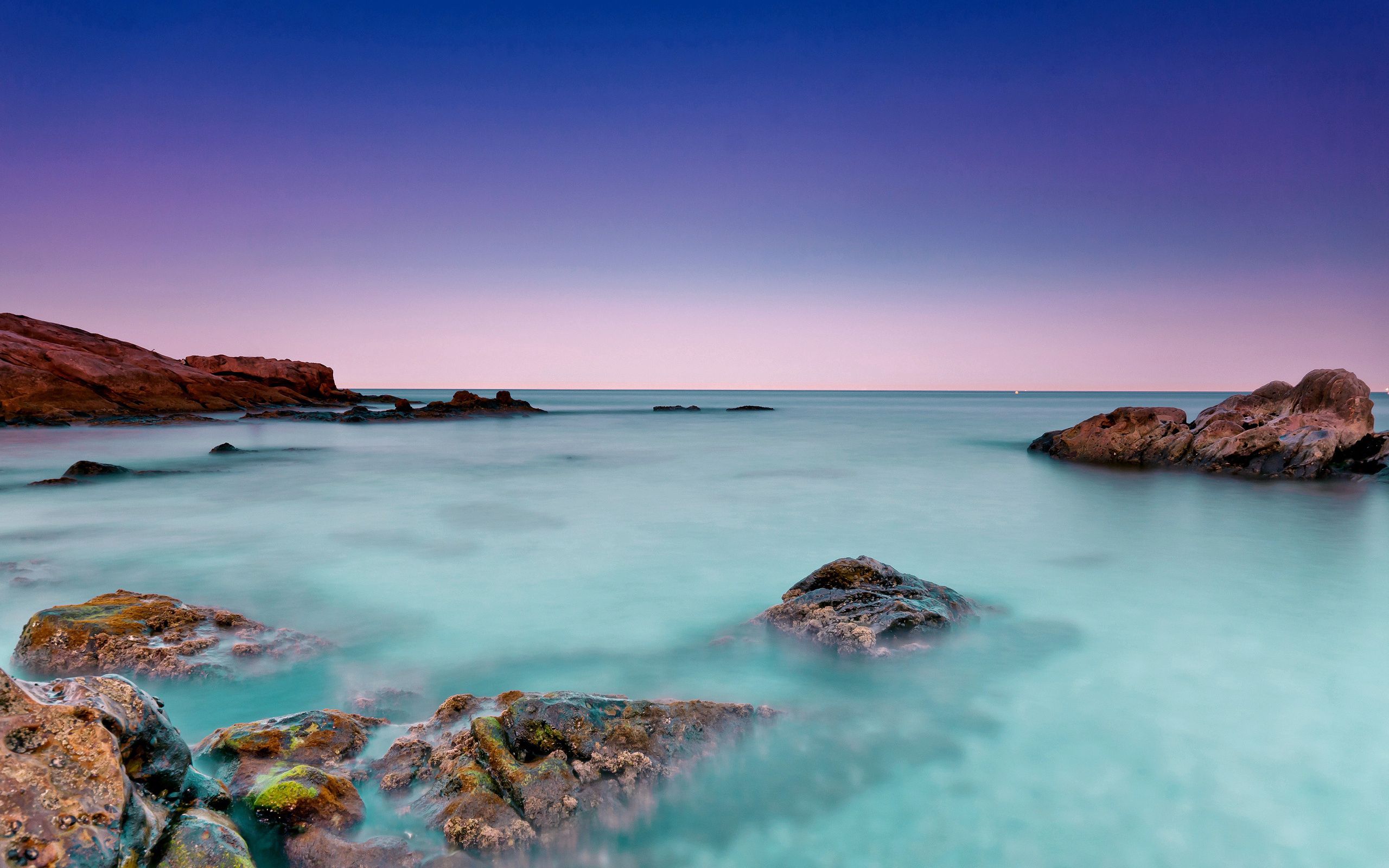 nature, water, stones, sky, blue, horizon, morning, line, reefs, azure