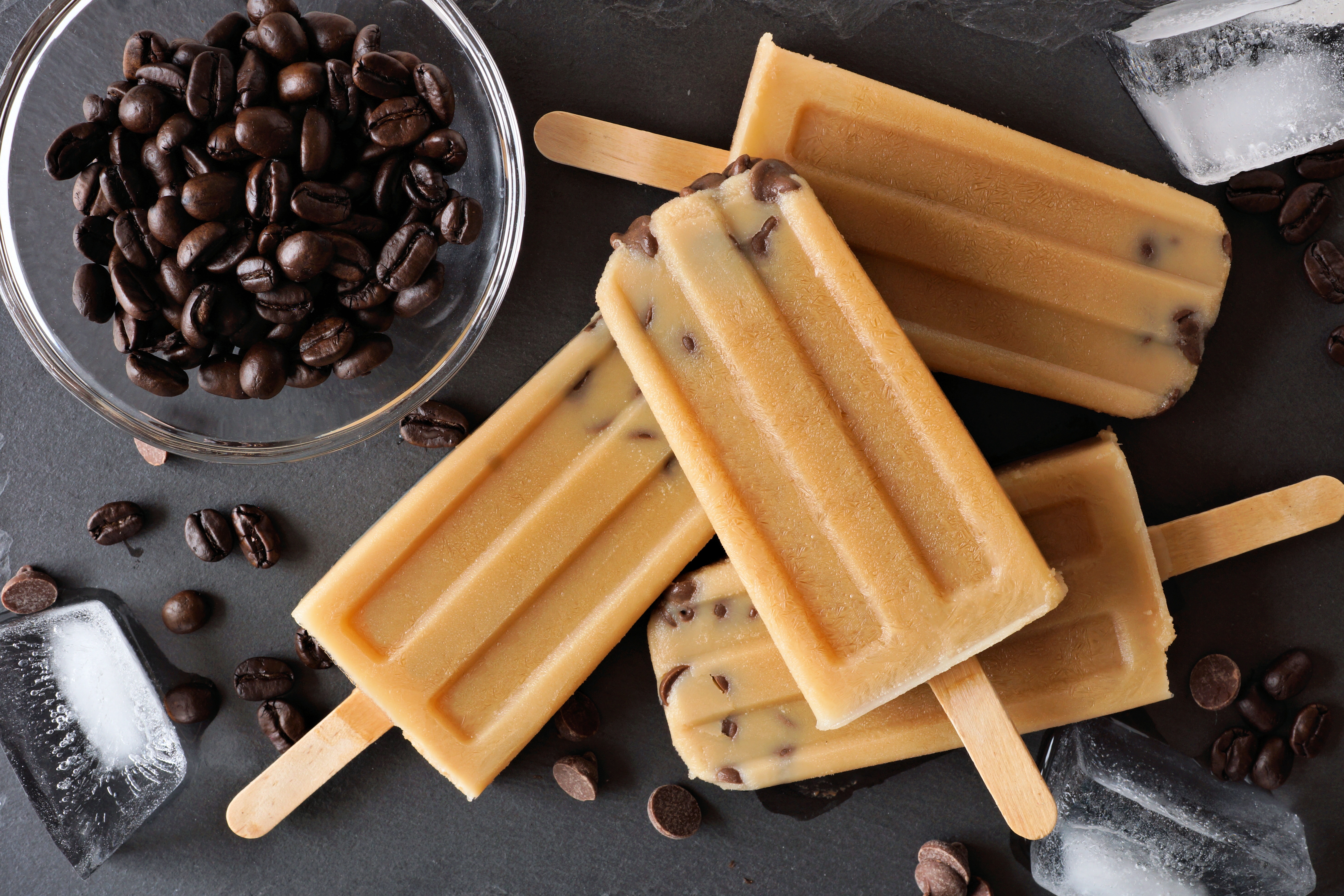 popsicle, food, coffee beans, ice cream, still life
