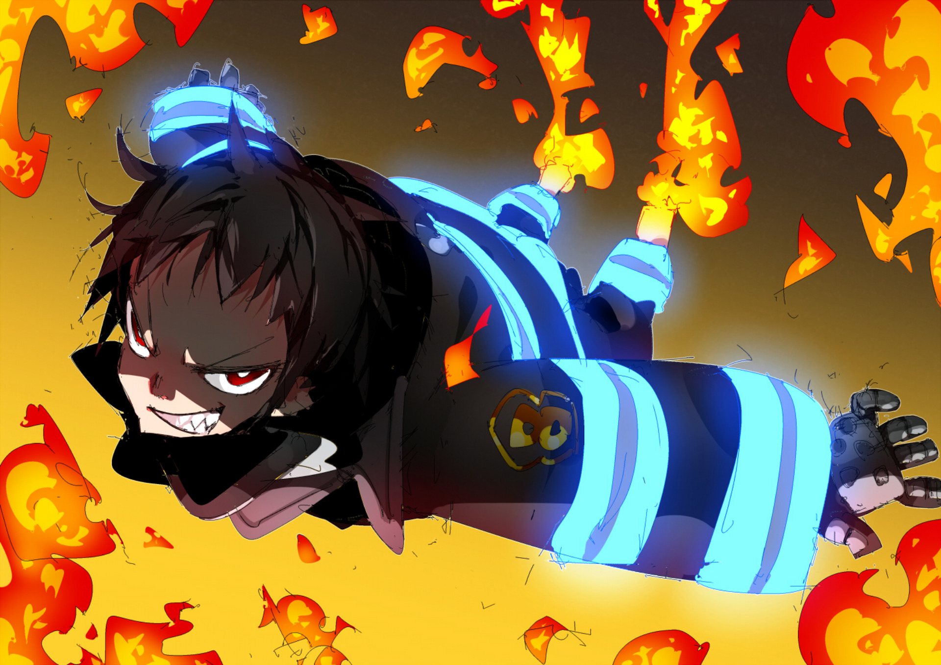 Fire Force Shinra Render by TheMightyBattleSquid on DeviantArt