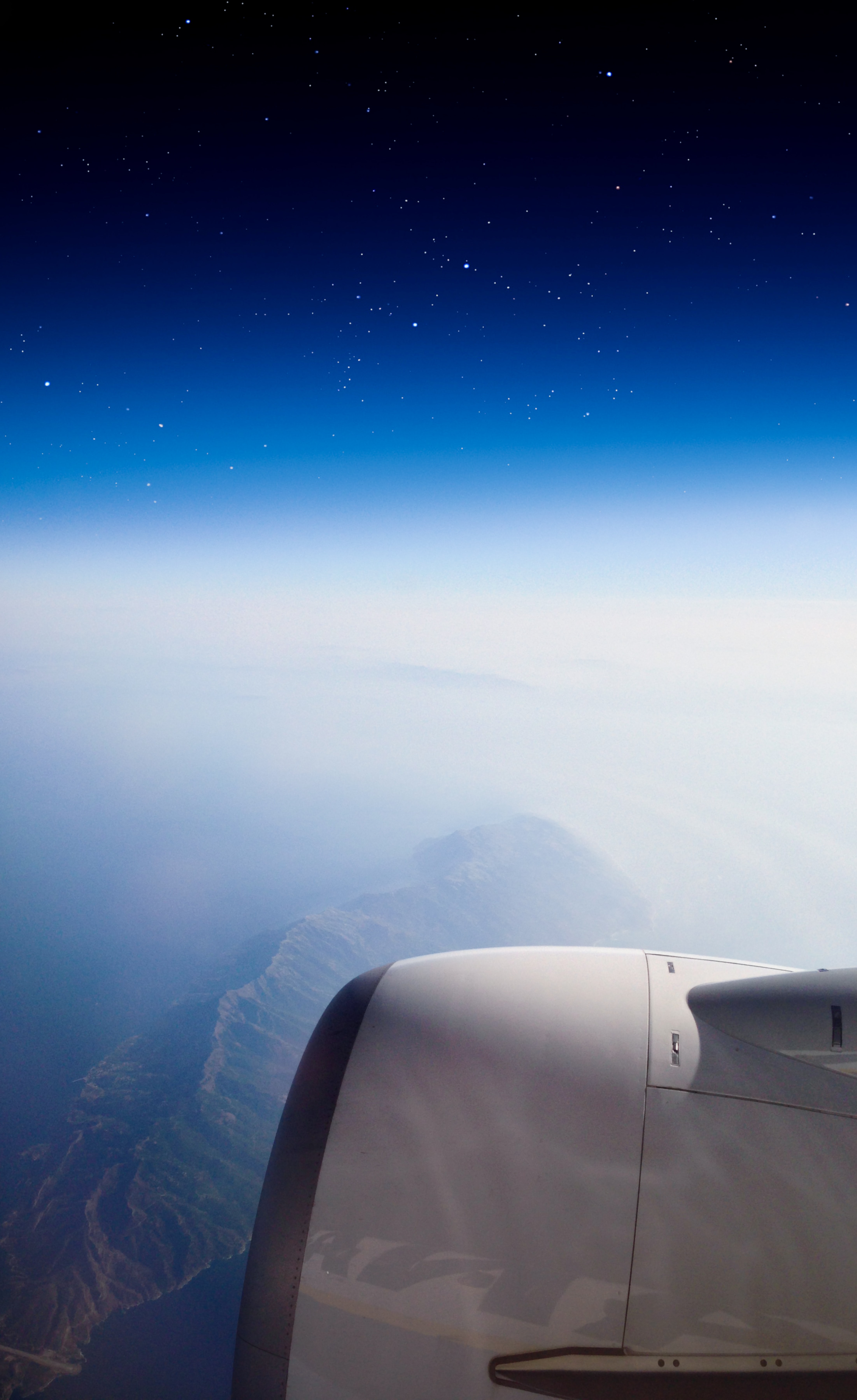 無料モバイル壁紙山脈, 上から見る, その他, 雑, 星空, 飛行機をダウンロードします。